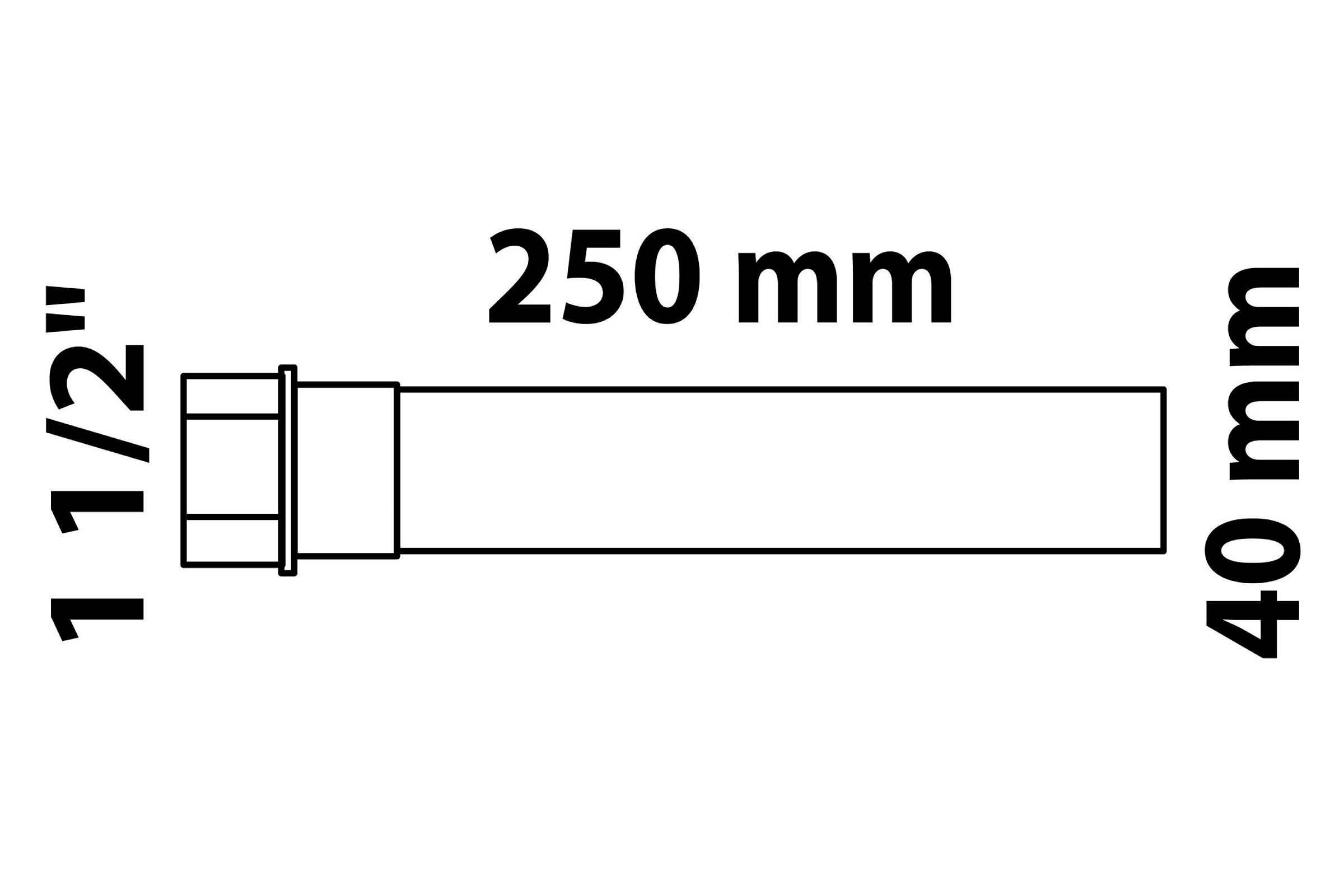 ECO-SAVE KS Verlängerungsrohr, Grau, 1 1/2'' x 250 mm, für DN40 mm Siphon