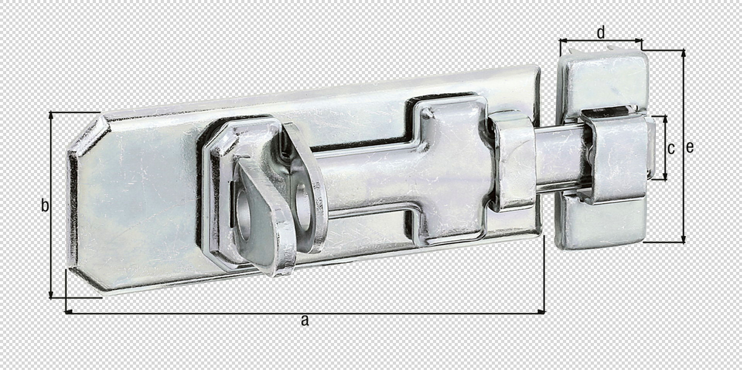 Sicherheits-Schlossriegel mit flachem Griff 100x40 verzinkt
