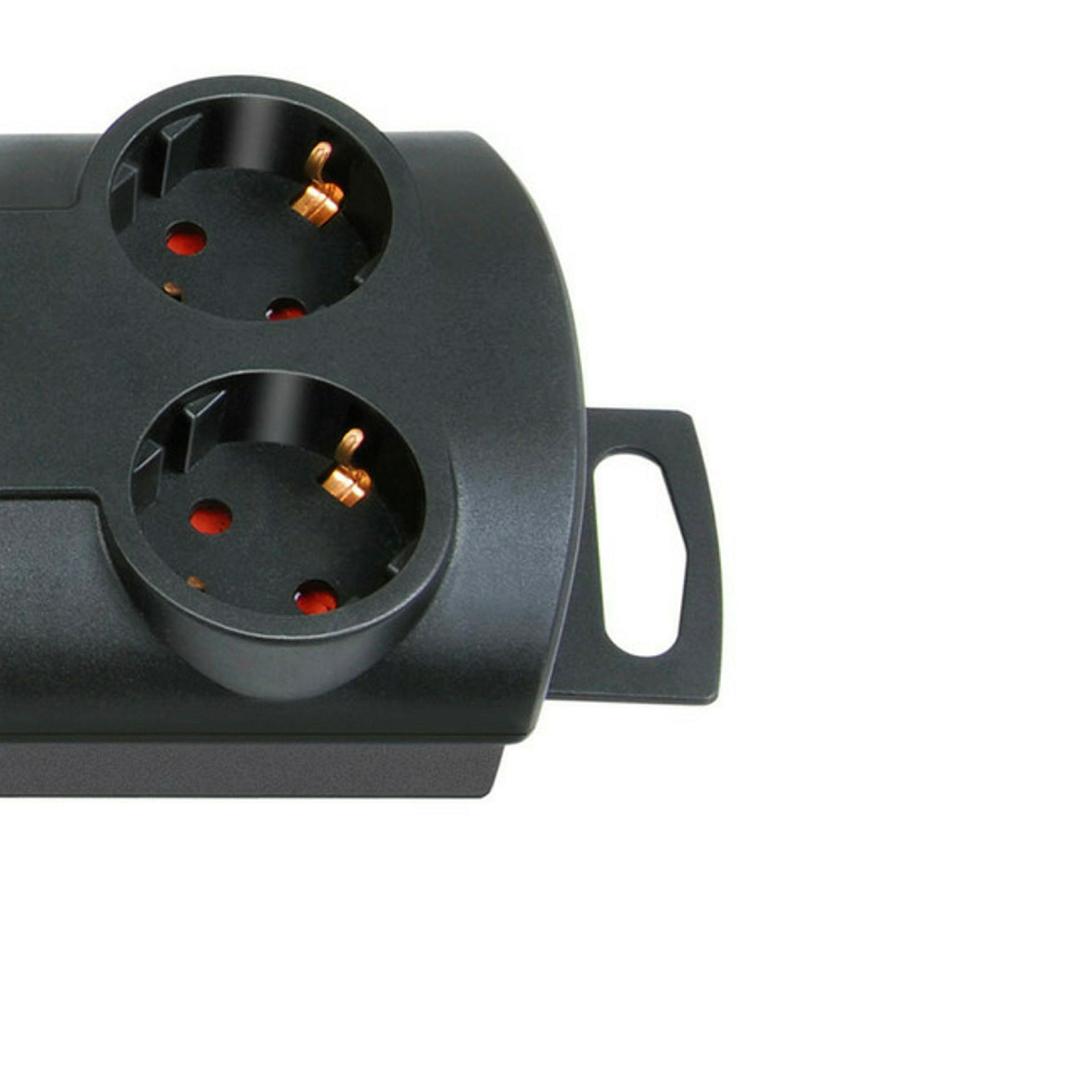 PRIMERA-LINE 10fach schwarz *DE* 2m H05VV-F3G1,5 - DUO mit 2 Schalter