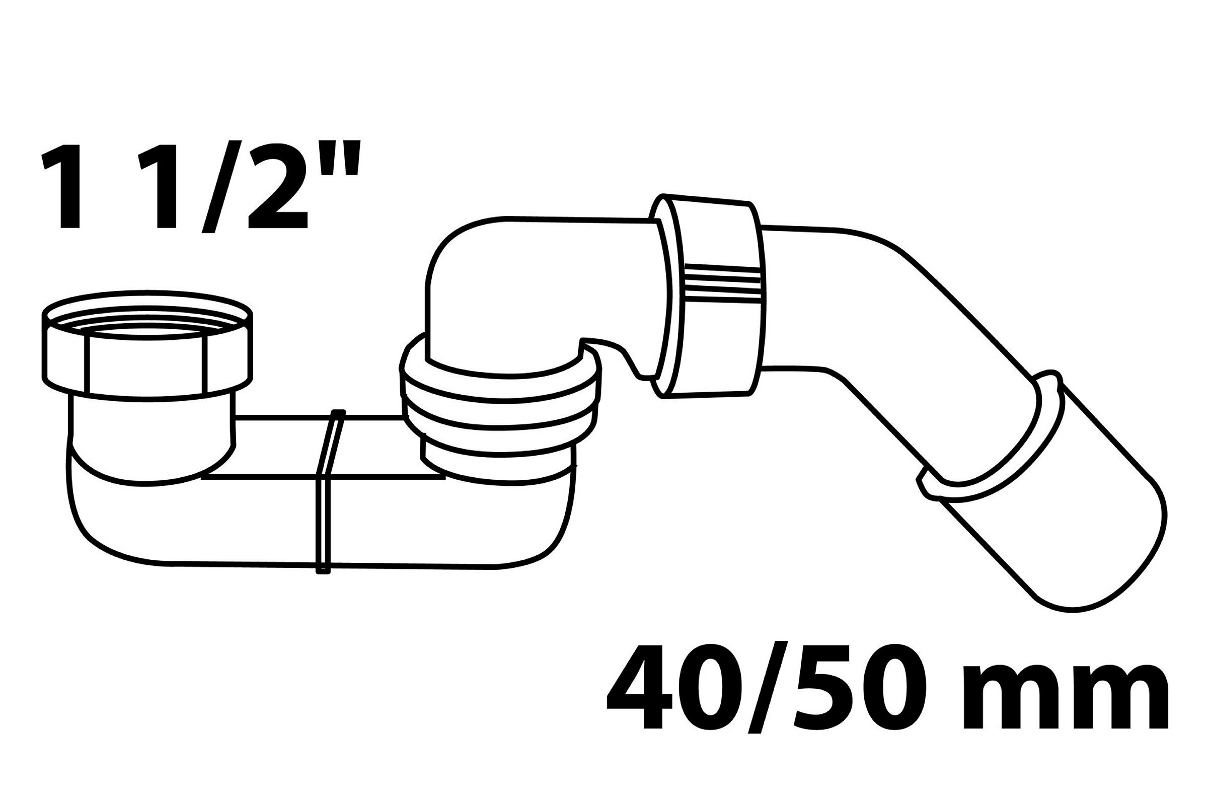 ECO-SAVE KS Siphon, Grau, 1 1/2'' x 40/50 mm, für Brausetasse