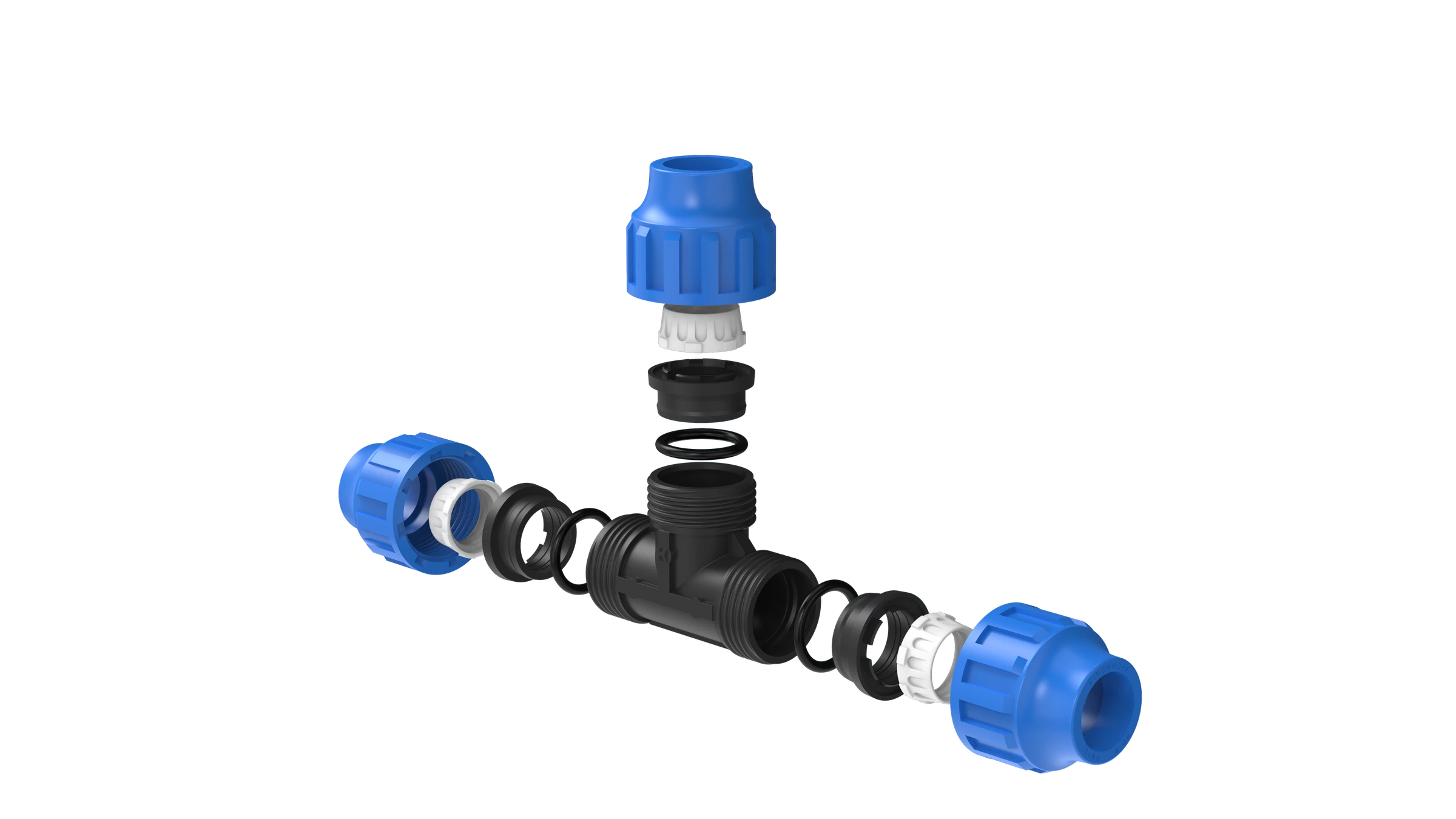 PP T-Stück, 20 mm, Klemmfitting für HDPE