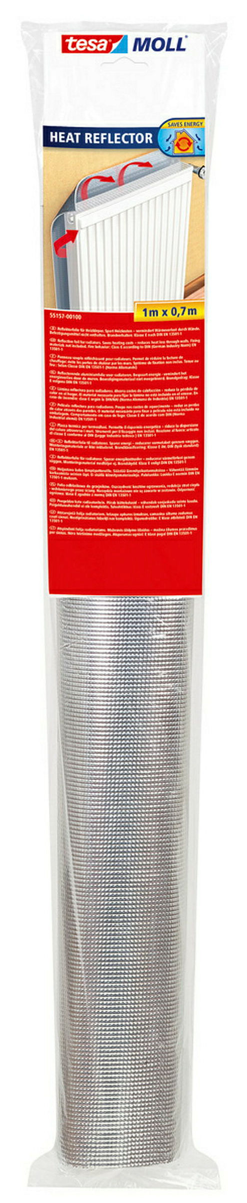 tesamoll® Reflektorfolie für Heizkörper, silber, 1,0m x 0,7m