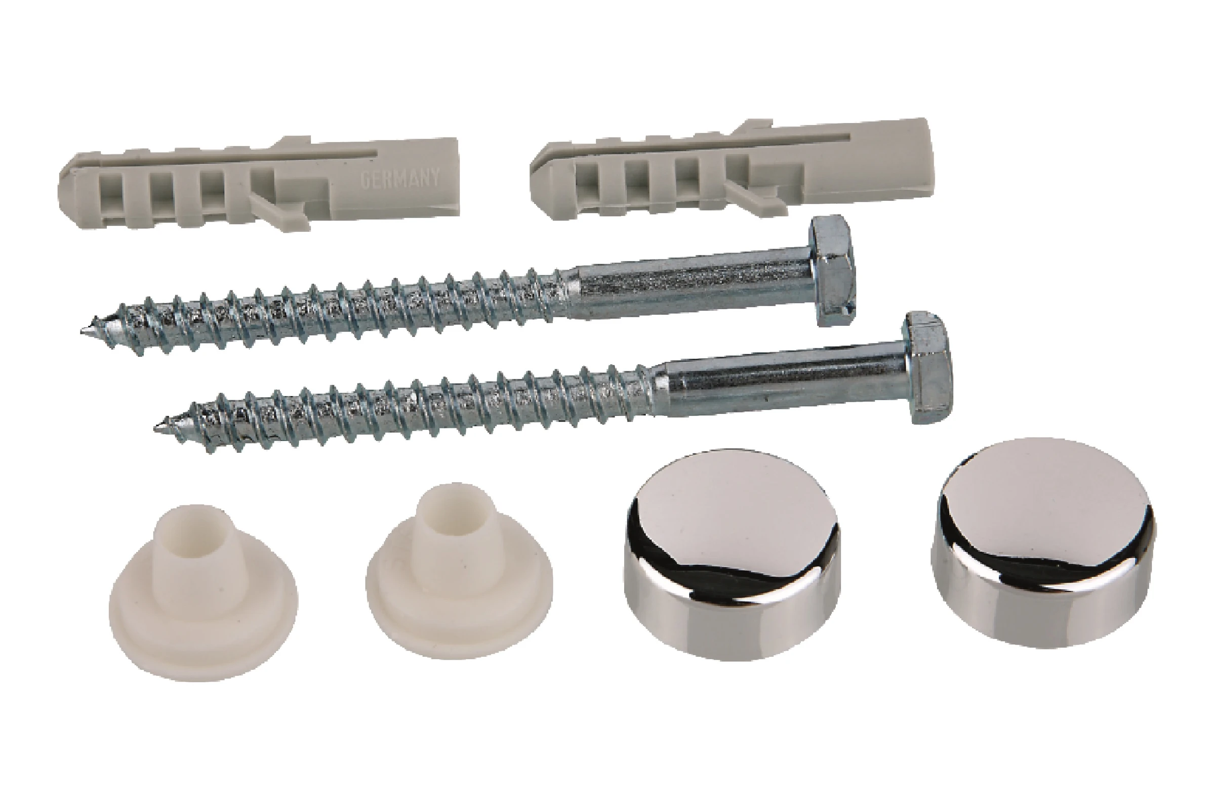 Stand-WC/Ablage-Befestigungssatz Sechskant, Chrom, M6 x 70 mm