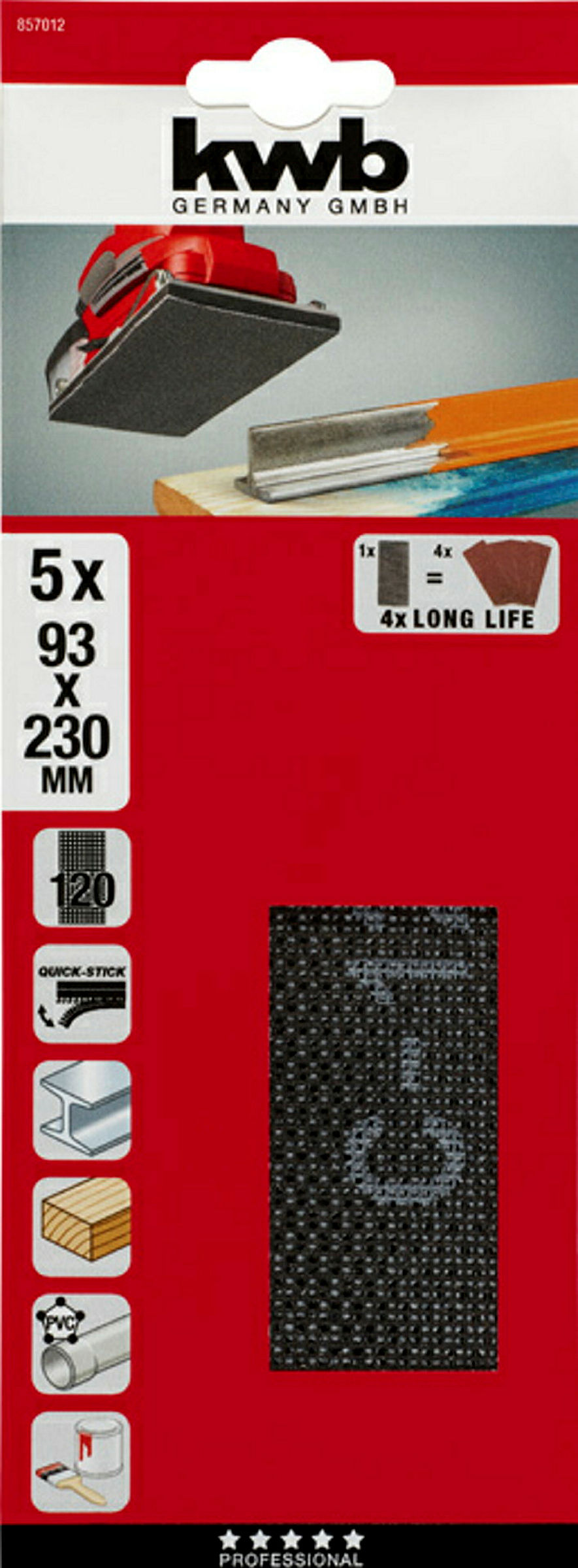Gitterleinen für Schwingschleifer, 93 x 230 mm, 120