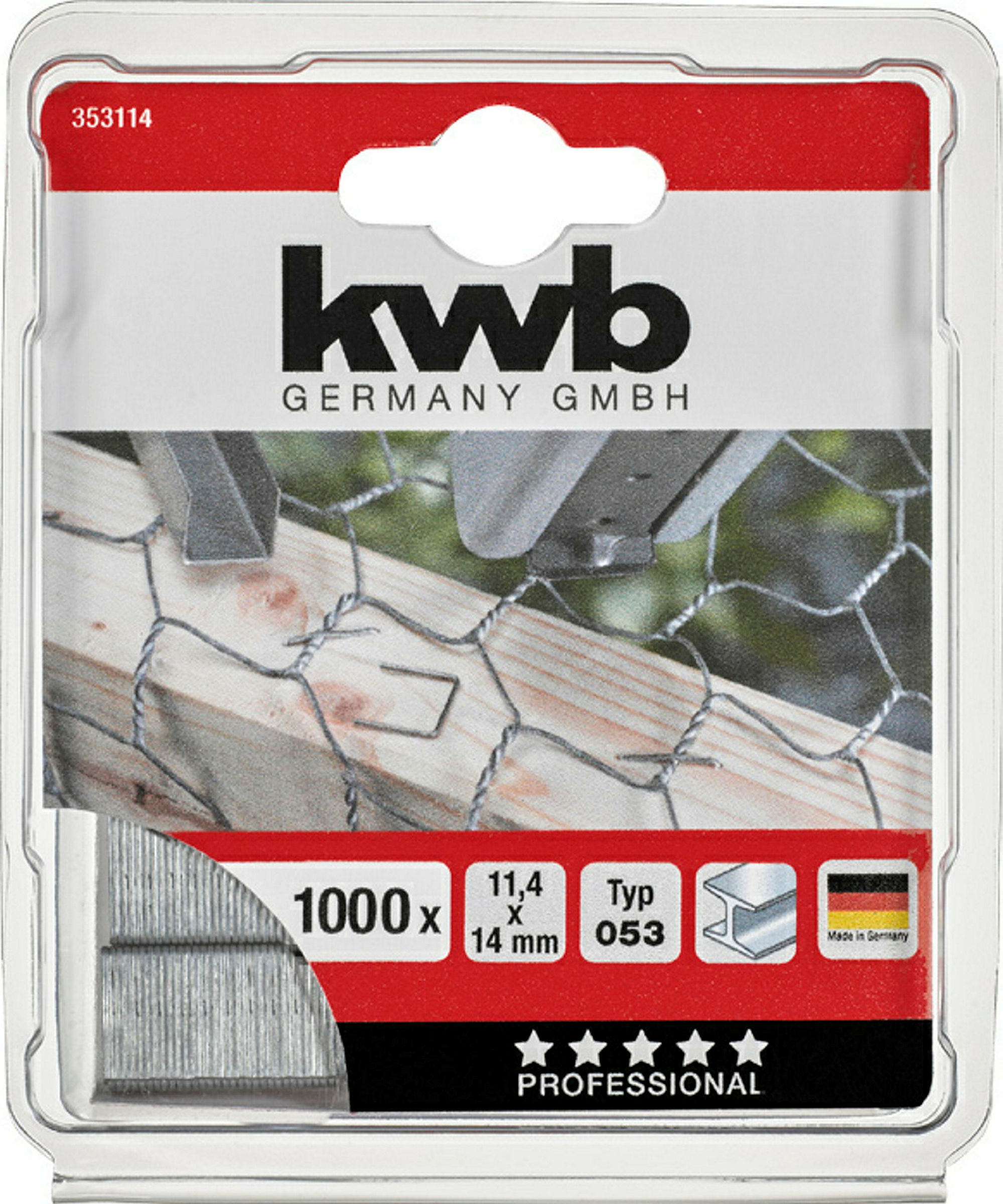 Klammern, 11,4 mm x 14 mm, Feindraht, Stahl, 1000 Stk.