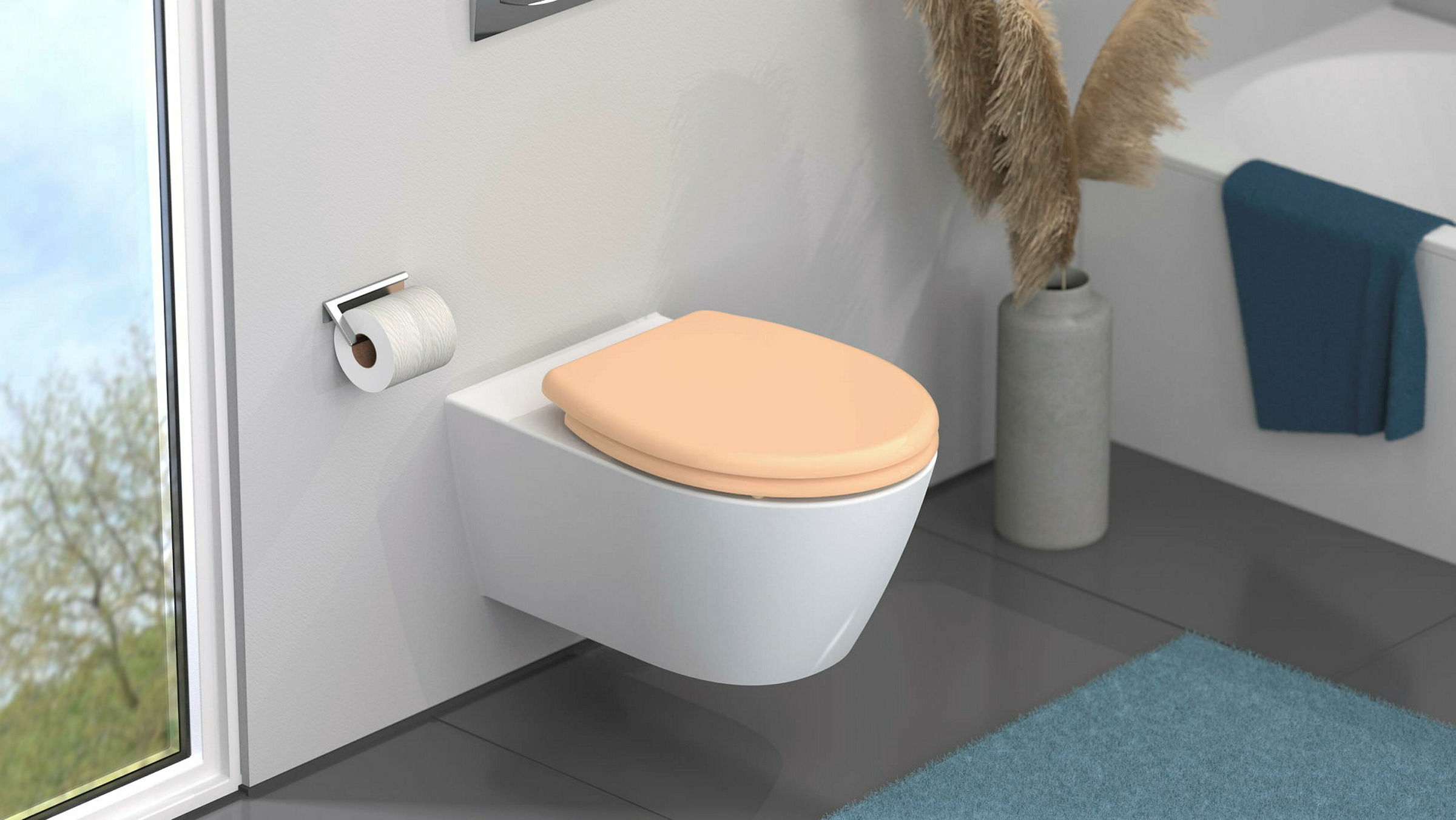 Duroplast WC-Sitz BEIGE, mit Absenkautomatik und Schnellverschluss