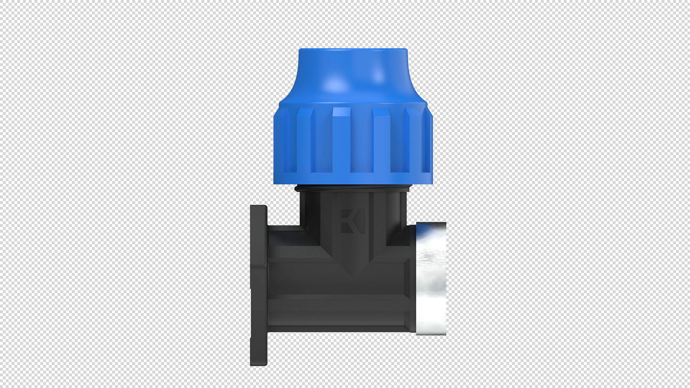 PP Wandscheibe, 25 mm x 3/4''IG, Klemmfitting für HDPE, DVGW zertifiziert