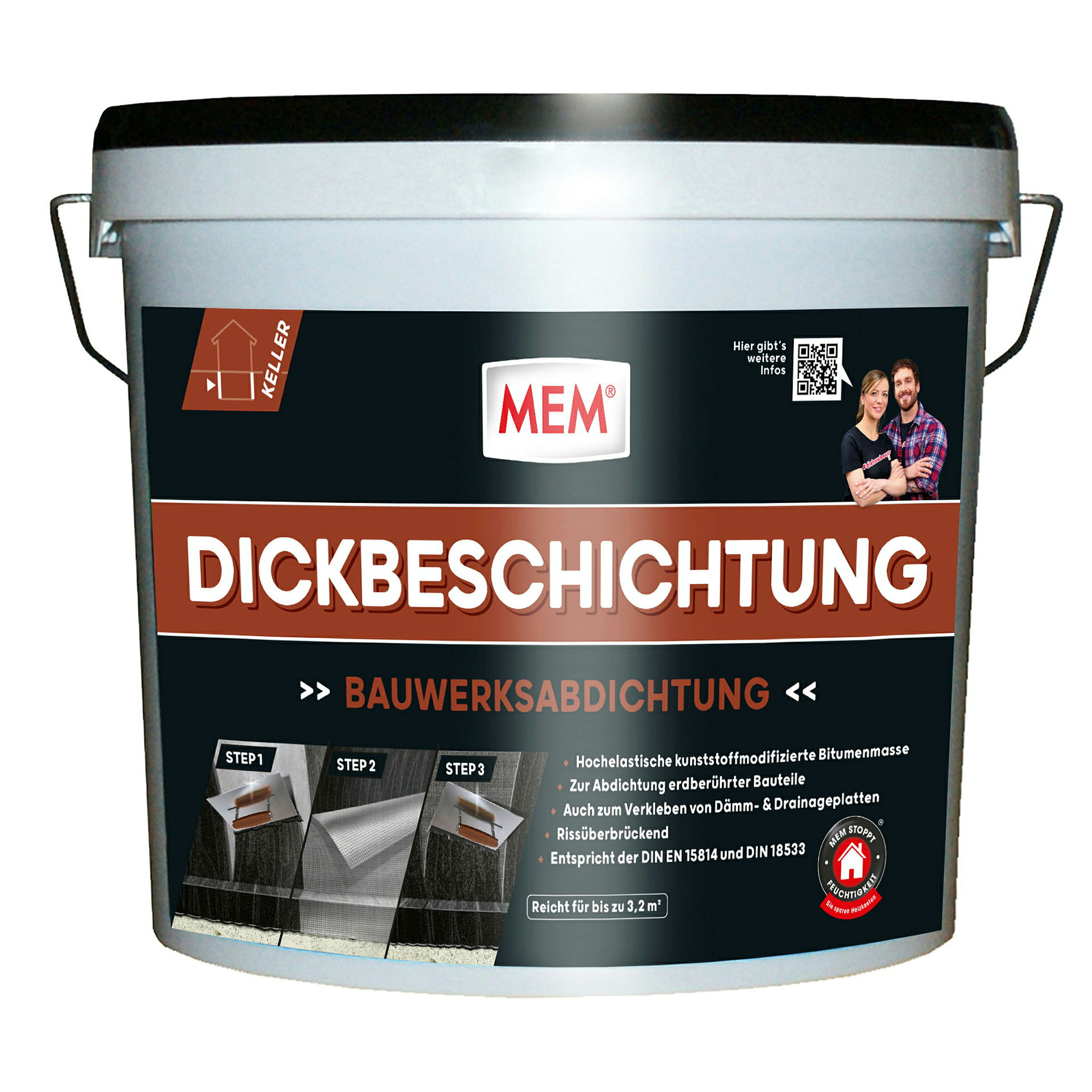 1-K-Bitumen-Dickbeschichtung 12 L, lösemittelfrei