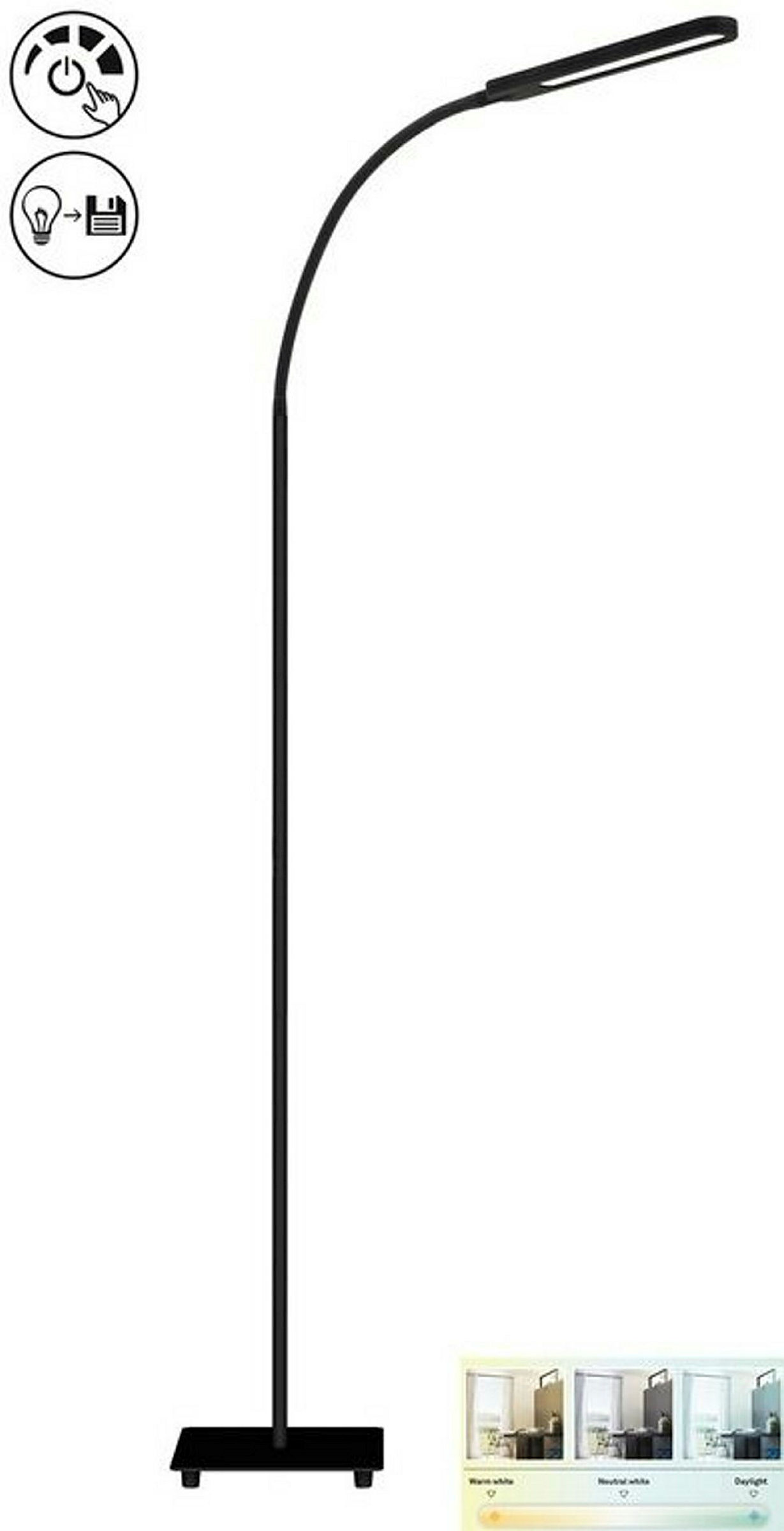 CCT LED Stehleuchte, schwarz, LED/8W