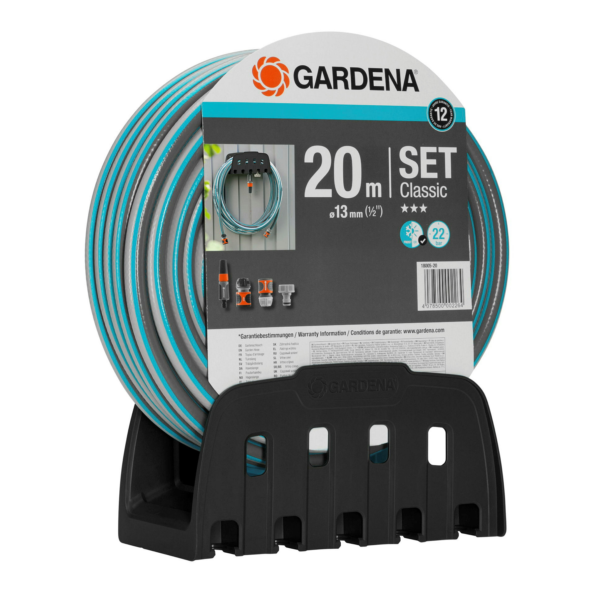 GARDENA Wandschlauchhalter mit Schlauch