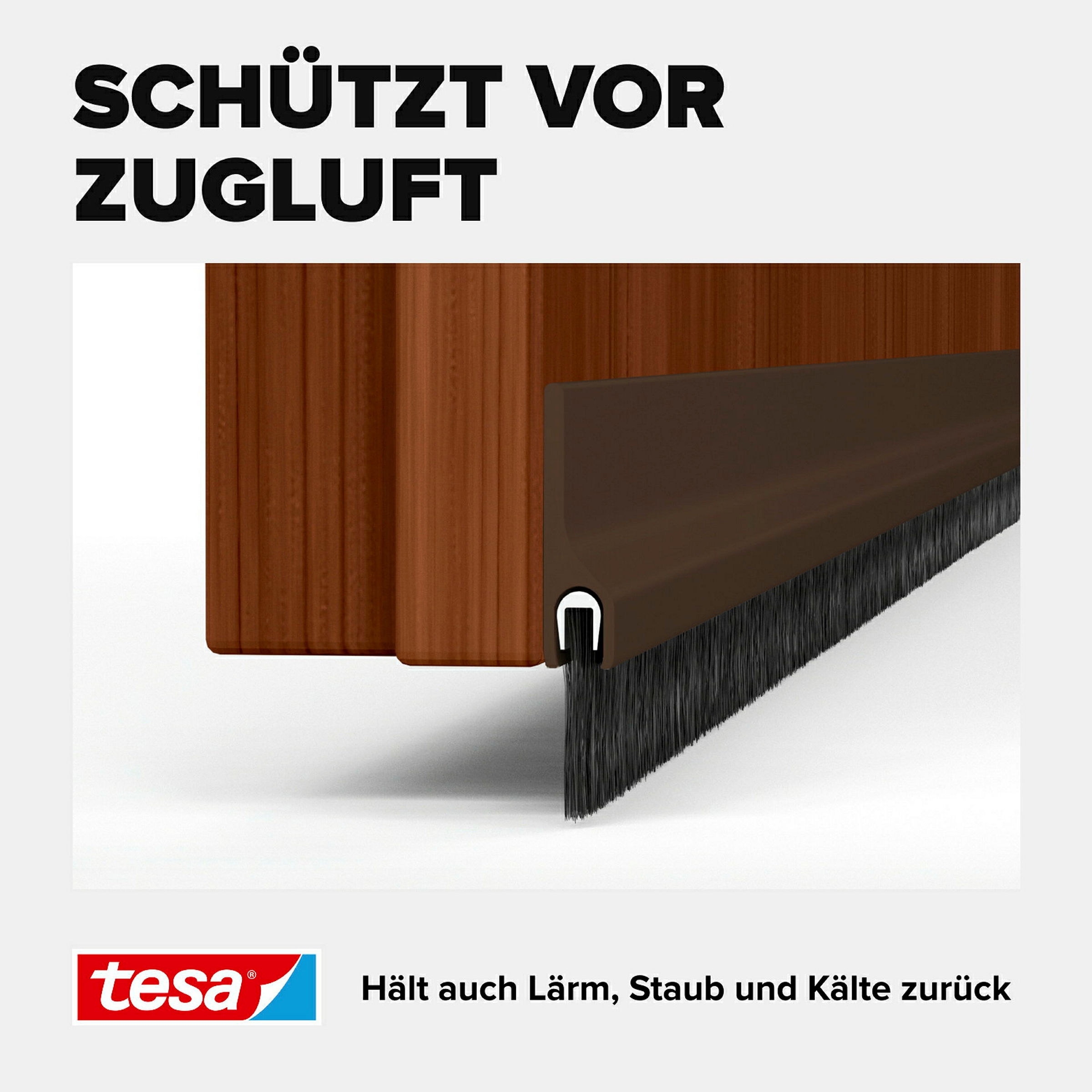 tesamoll® Türdichtschiene für Textilböden braun