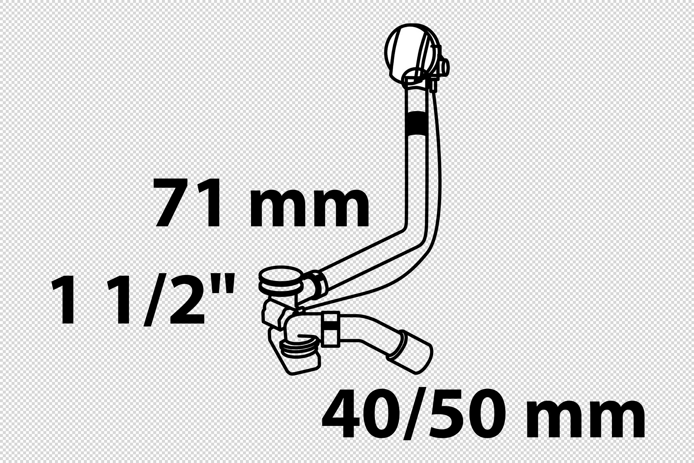 ECO-SAVE KS Wannen-Ab- und Überlaufgarnitur, Grau, 1 1/2'' x 40/50 mm, mit