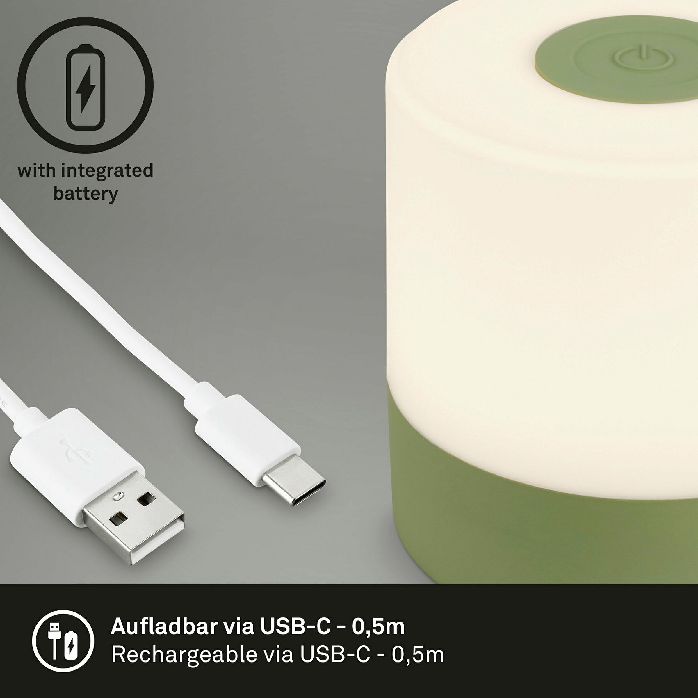 SMAL Akku LED Tischleuchte, Grün, 1xLED/2W