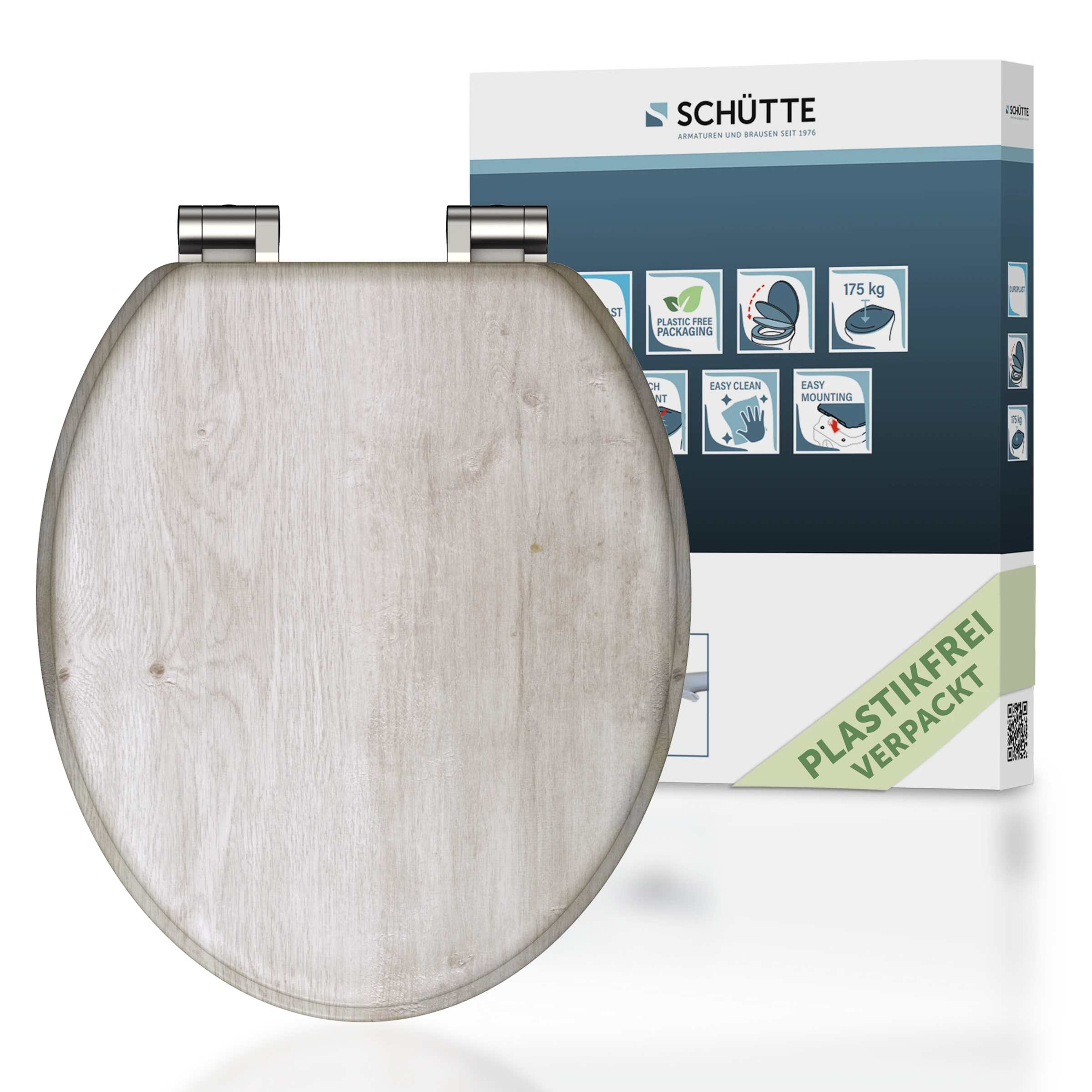 MDF WC-Sitz LIGHT WOOD, mit Absenkautomatik