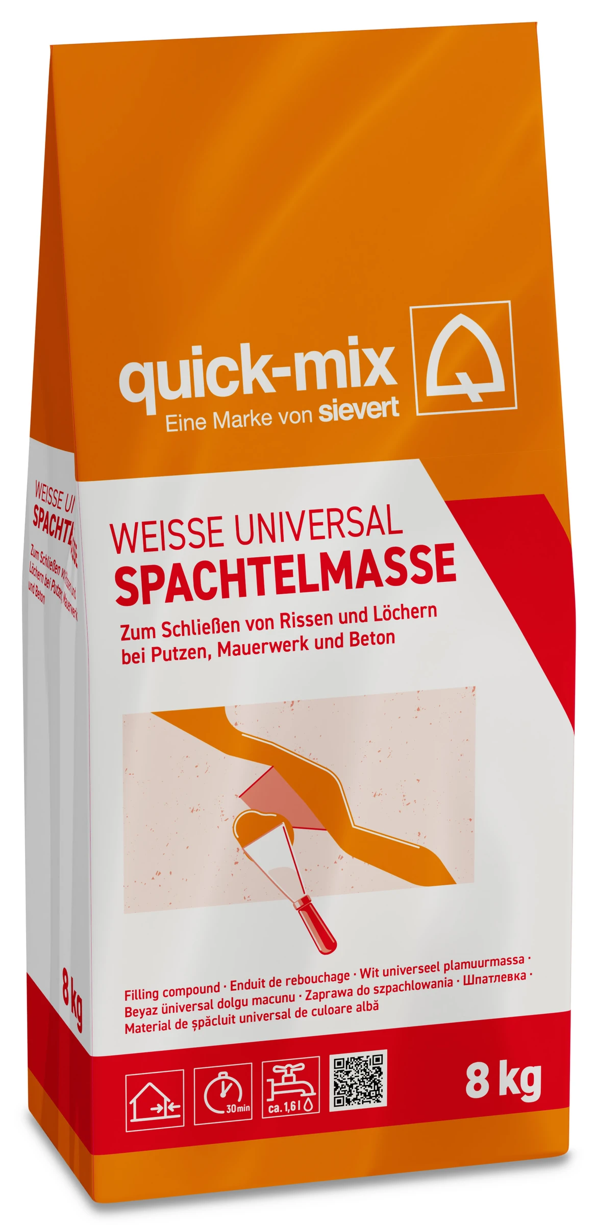 quick-mix Weiße Universalspachtelmasse 8 kg