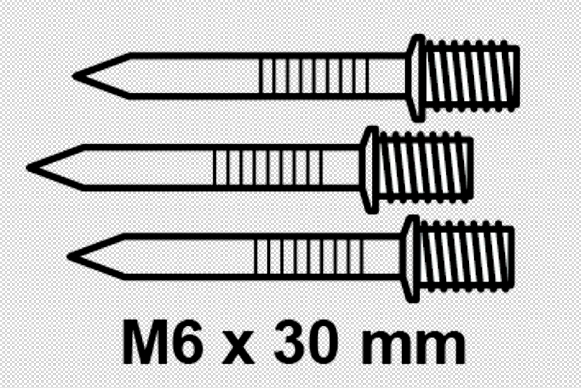 Einschlagdübel, 12 - 15 mm, für Rohrclips M6 x 30 mm (3x)
