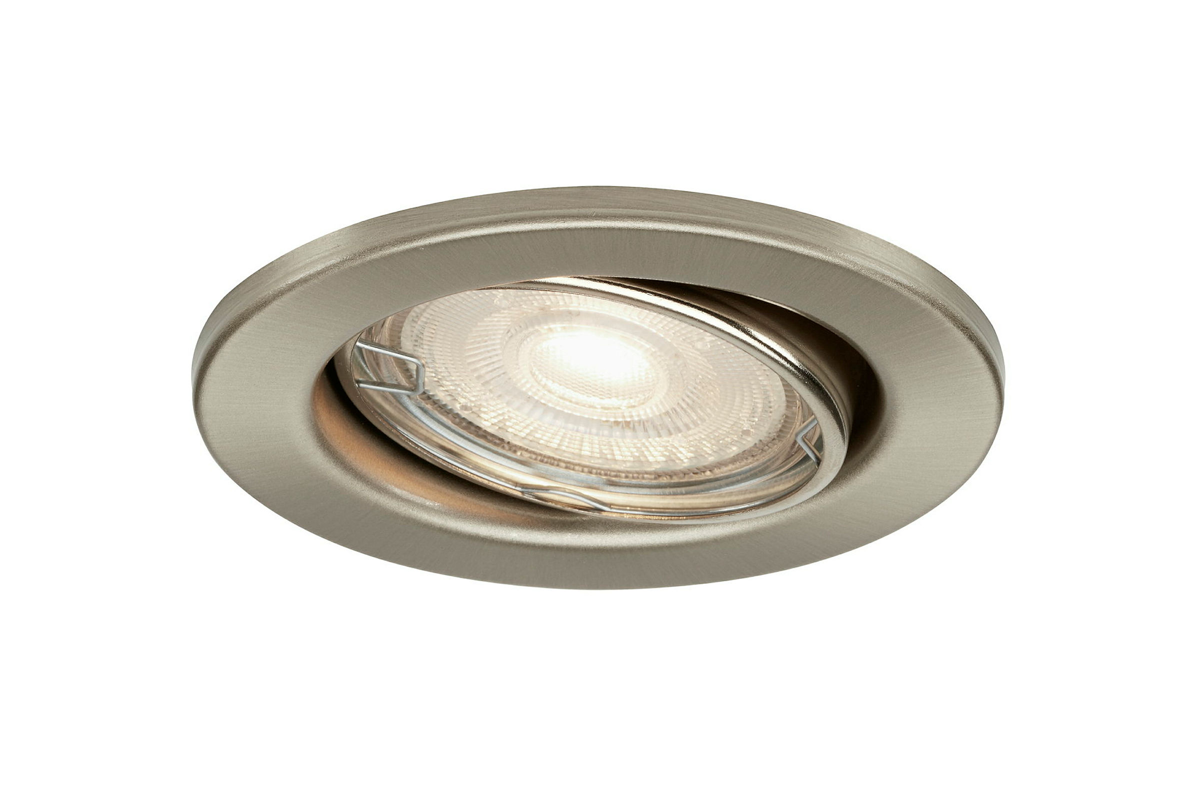 LED Einbauleuchten, matt-nickel, 3er-Set,3xGU10/4,9W