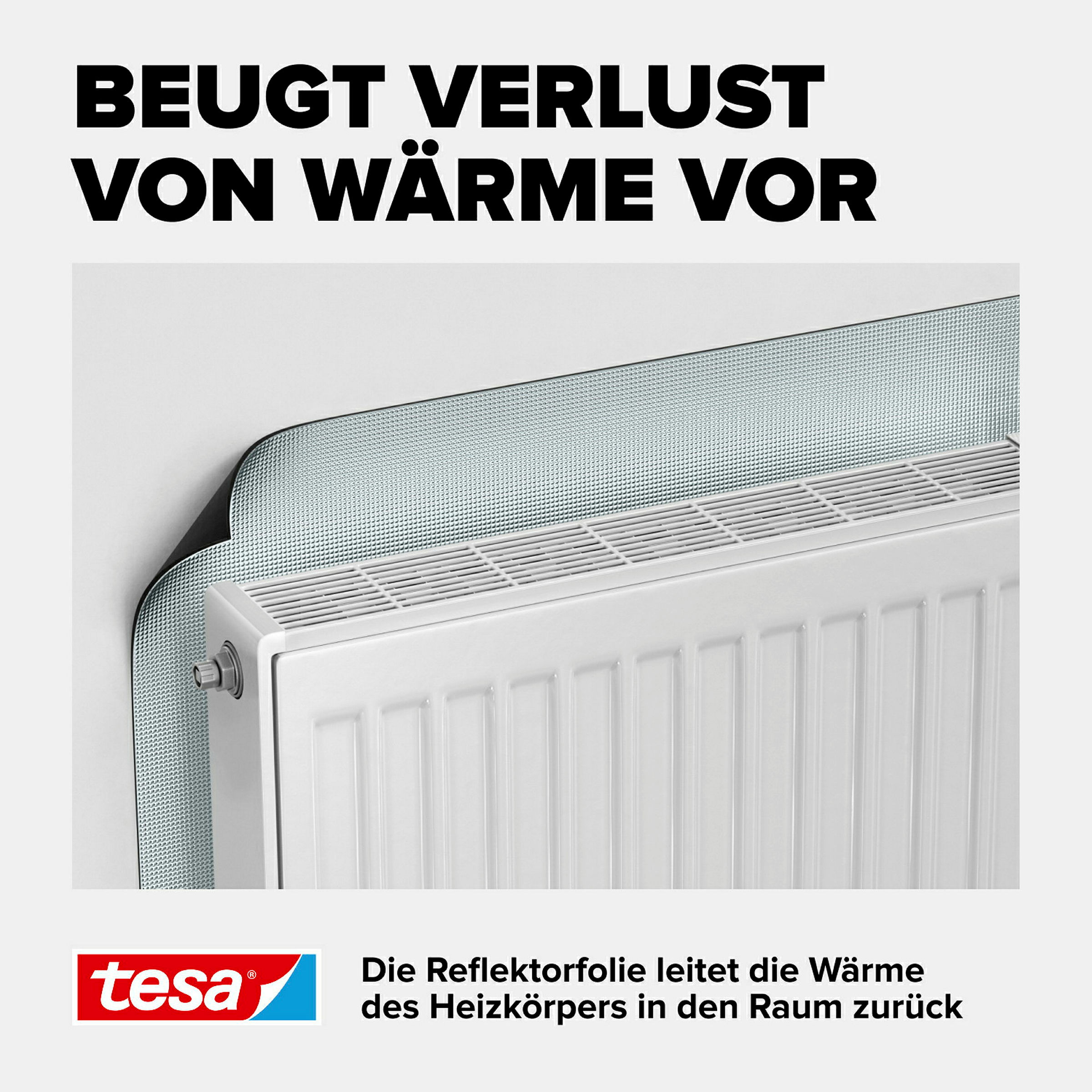 tesamoll® Reflektorfolie für Heizkörper, silber, 1,0m x 0,7m