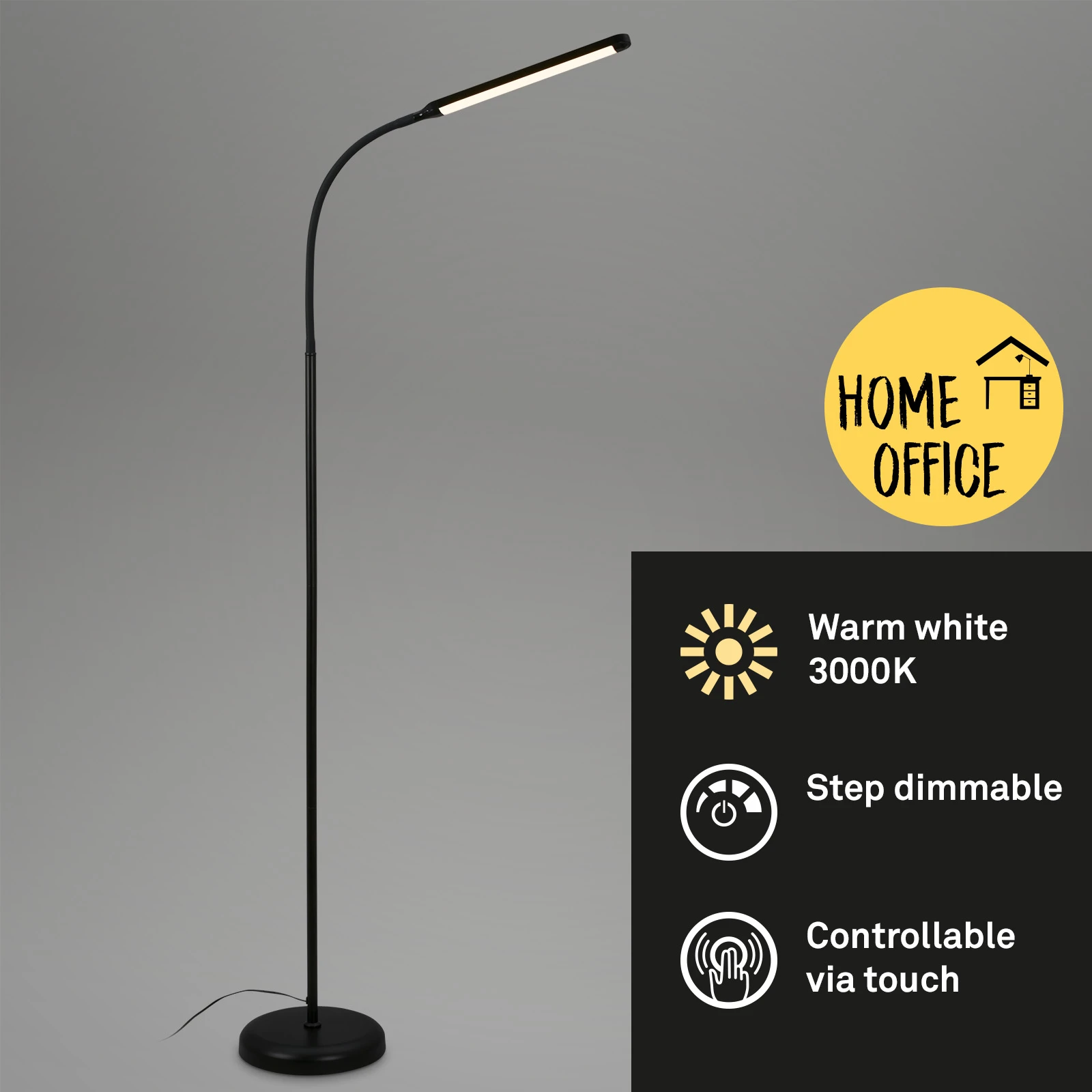 LED Stehleuchte, schwarz, 1xLED-Platine/6,5W