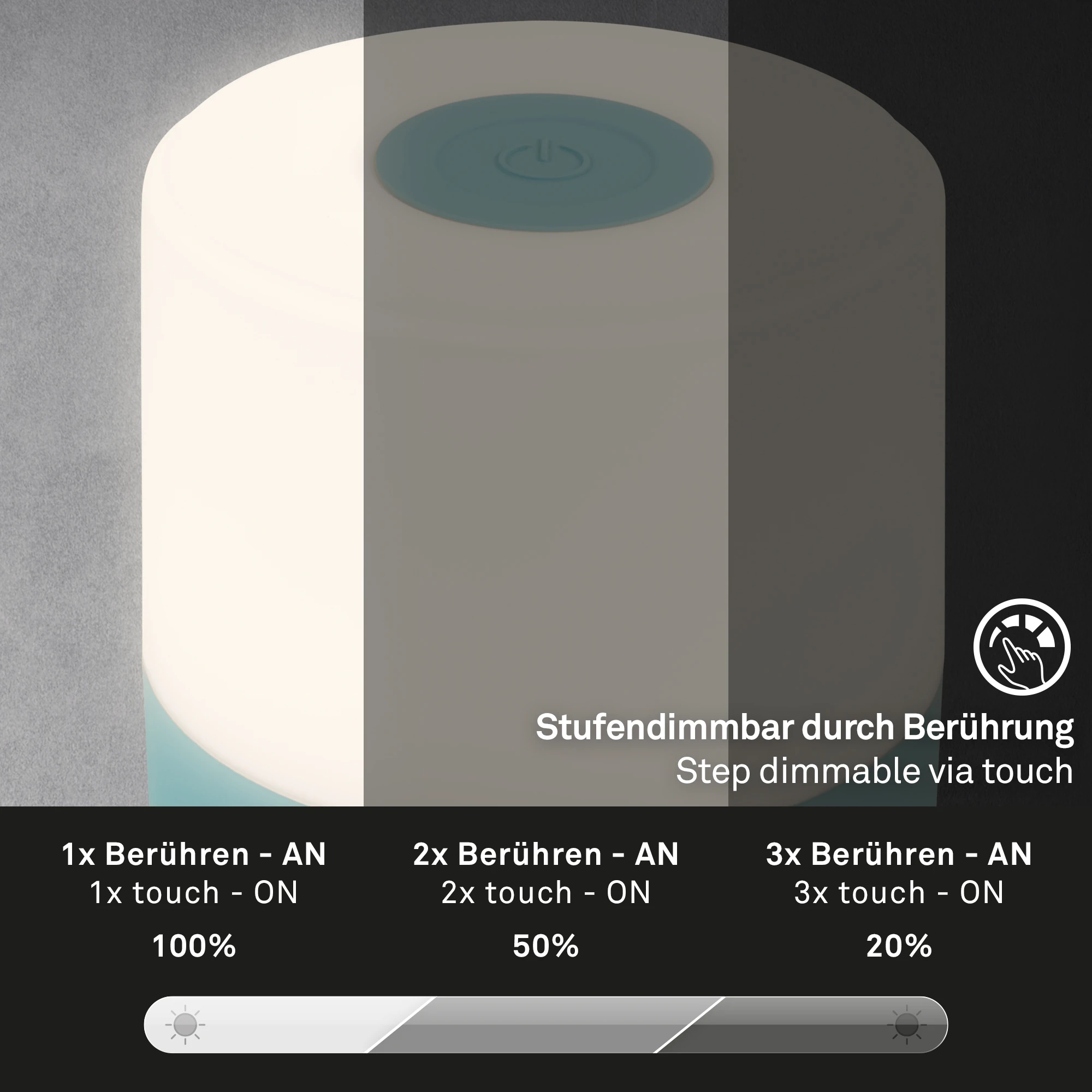 SMAL Akku LED Tischleuchte, blau, 1xLED/2W