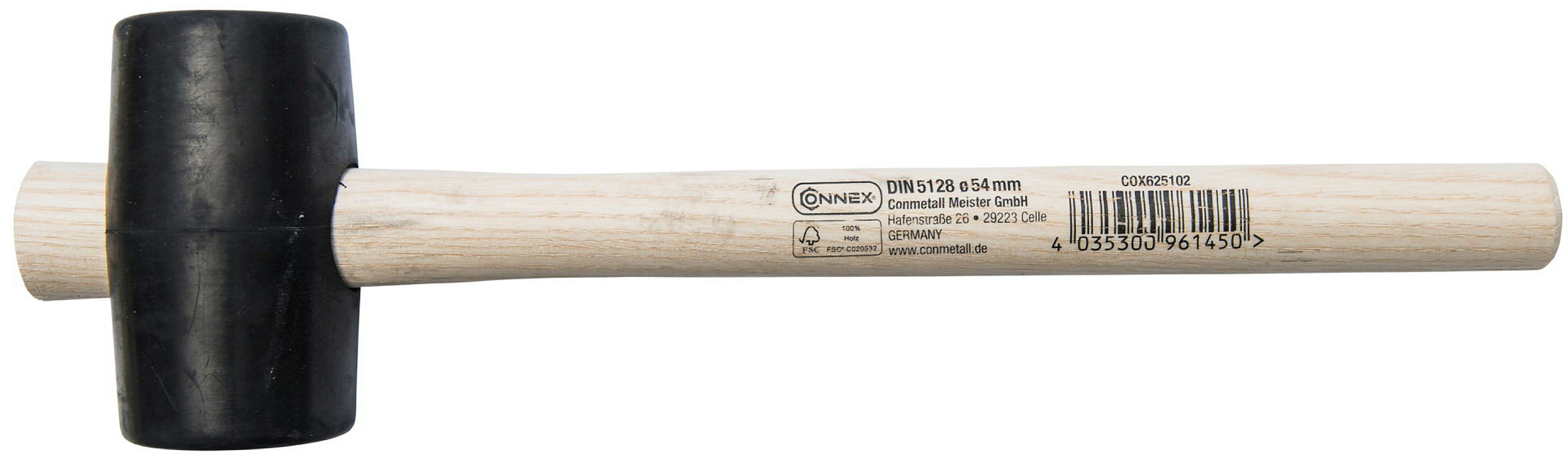 Gummihammer 54mm, FSC-Holzstiel