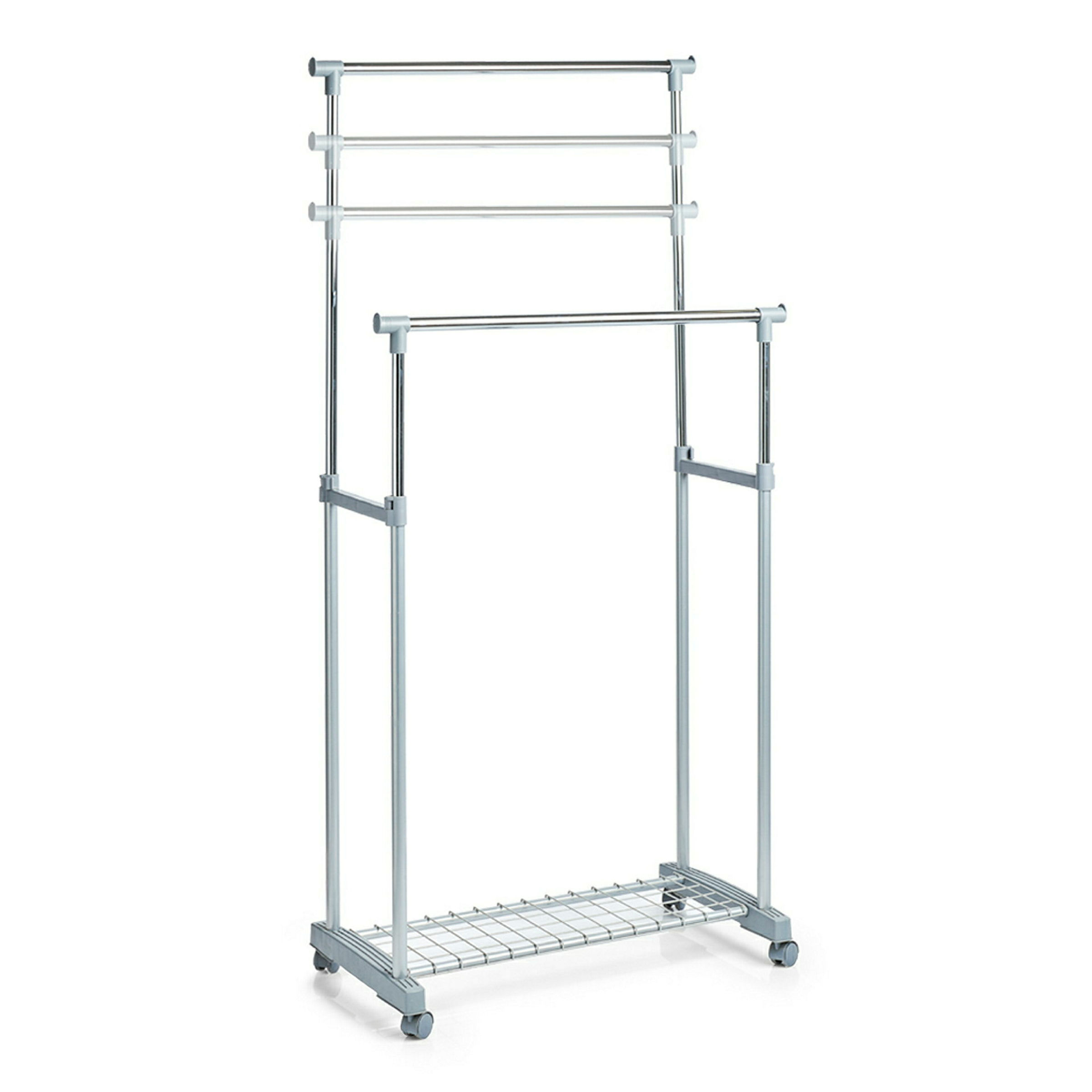 Rollkleiderständer, 2-stufig, Metall/Kunststoff 83x43x93,5-170 cm