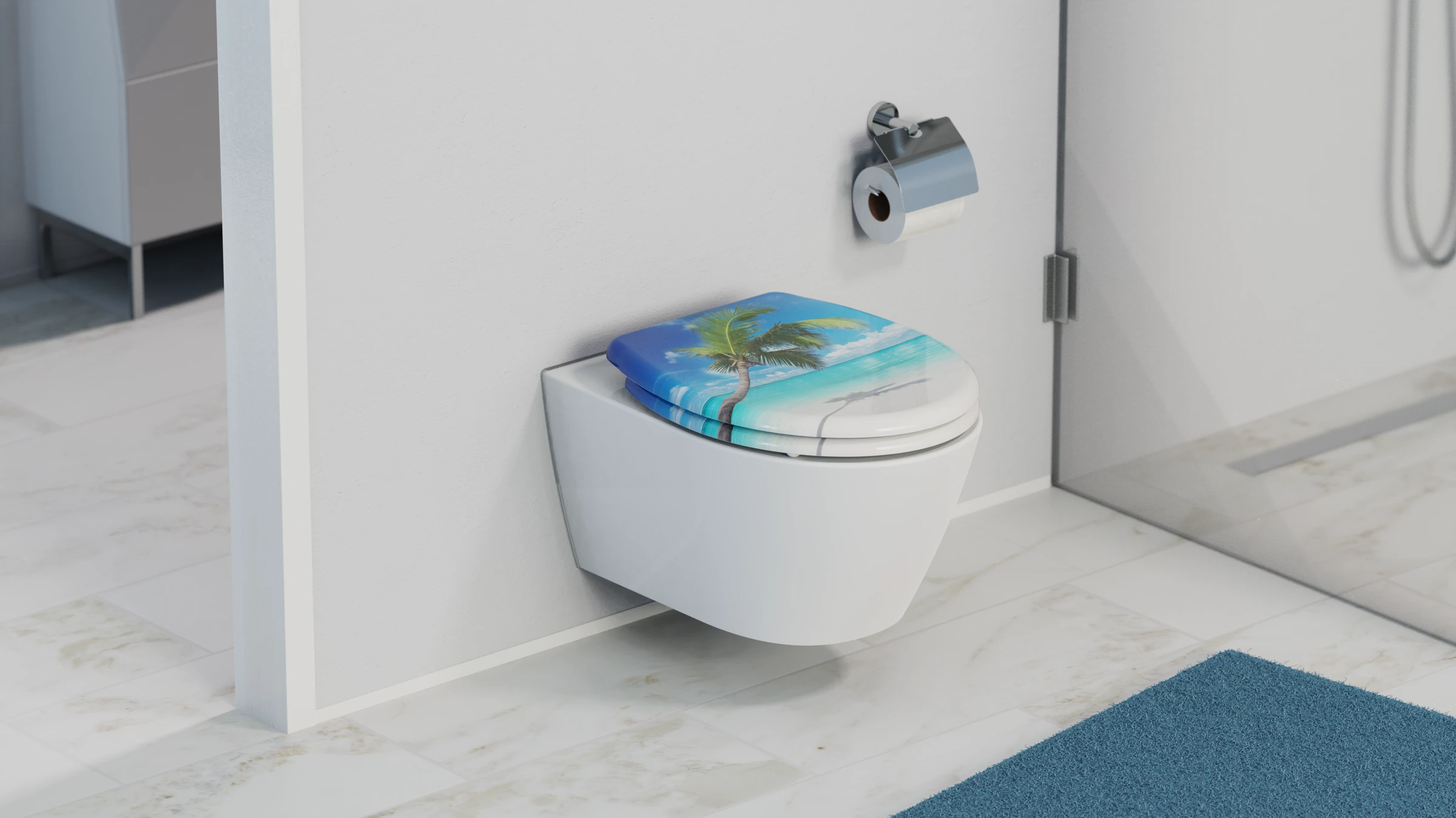 Duroplast WC-Sitz CARRIBEAN, mit Absenkautomatik und Schnellverschluss