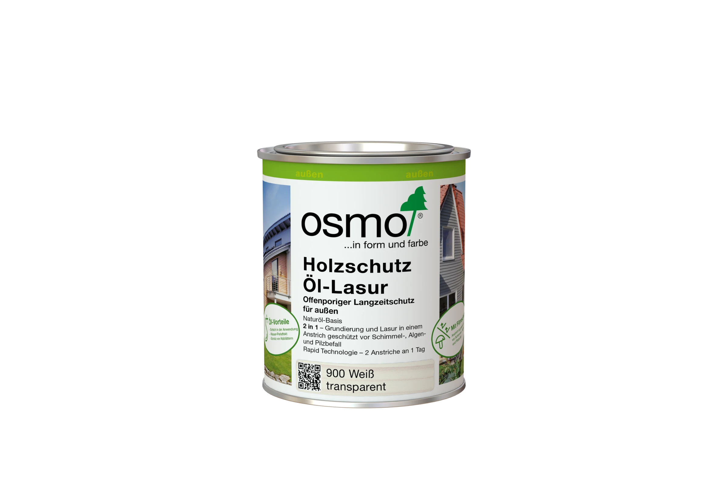 900 Holzschutz Öl-Lasur Weiß 750 ml
