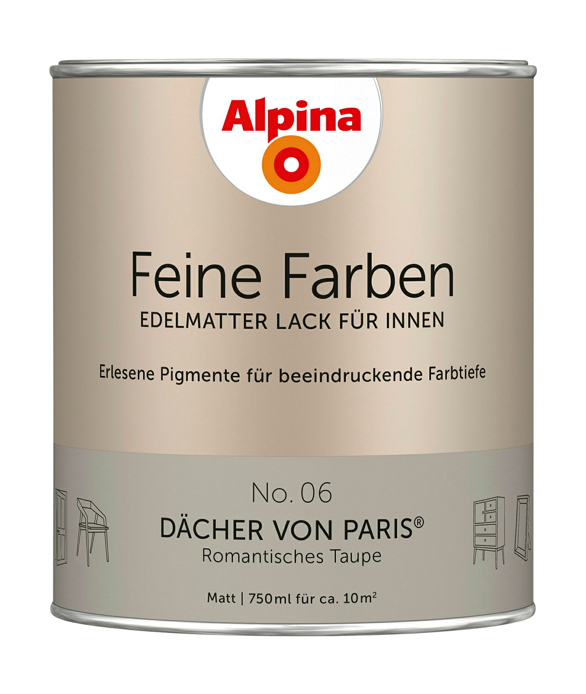 Alpina Feine Farben Lack No. 06 Dächer von Paris® edelmatt 750ml