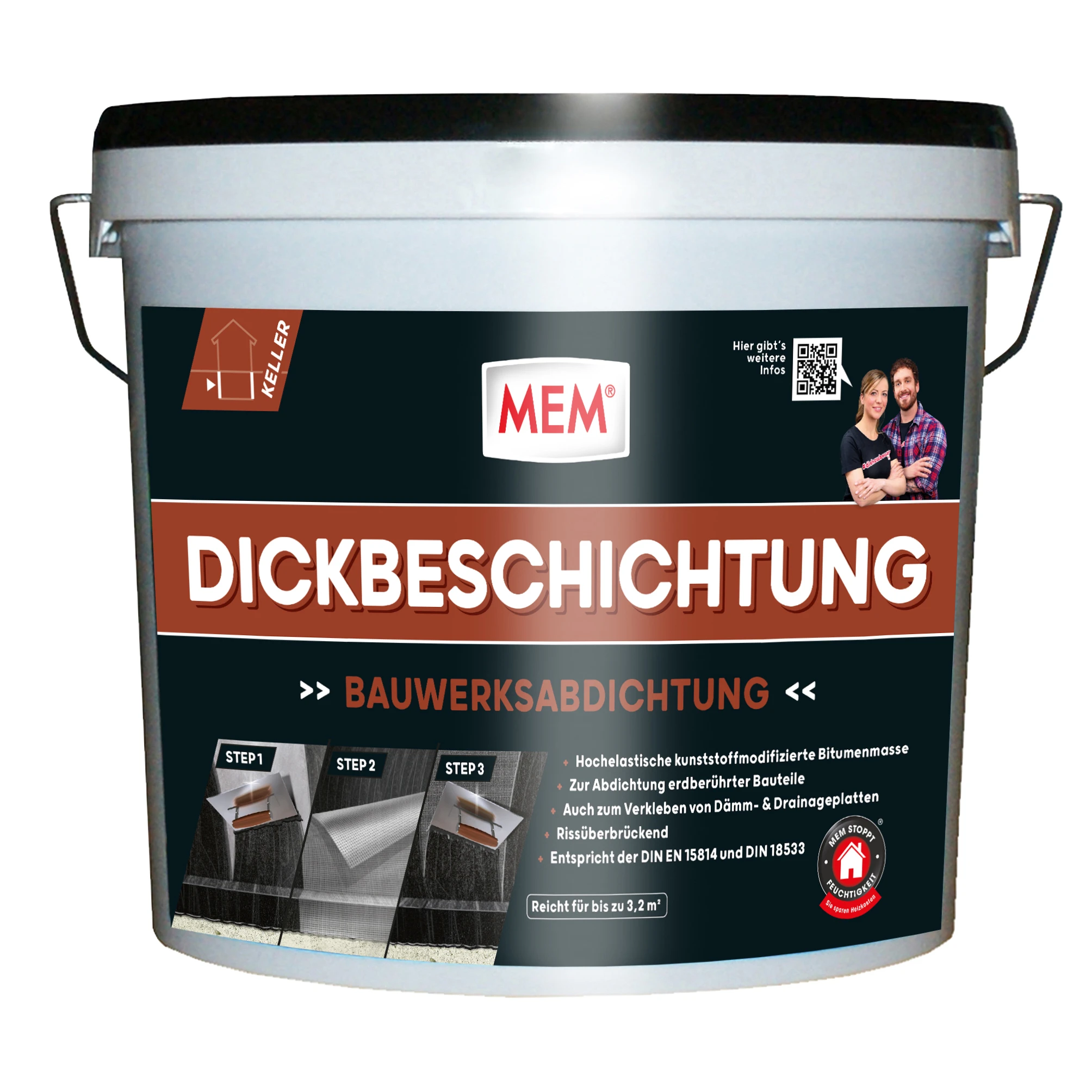 1-K-Bitumen-Dickbeschichtung 12 L, lösemittelfrei