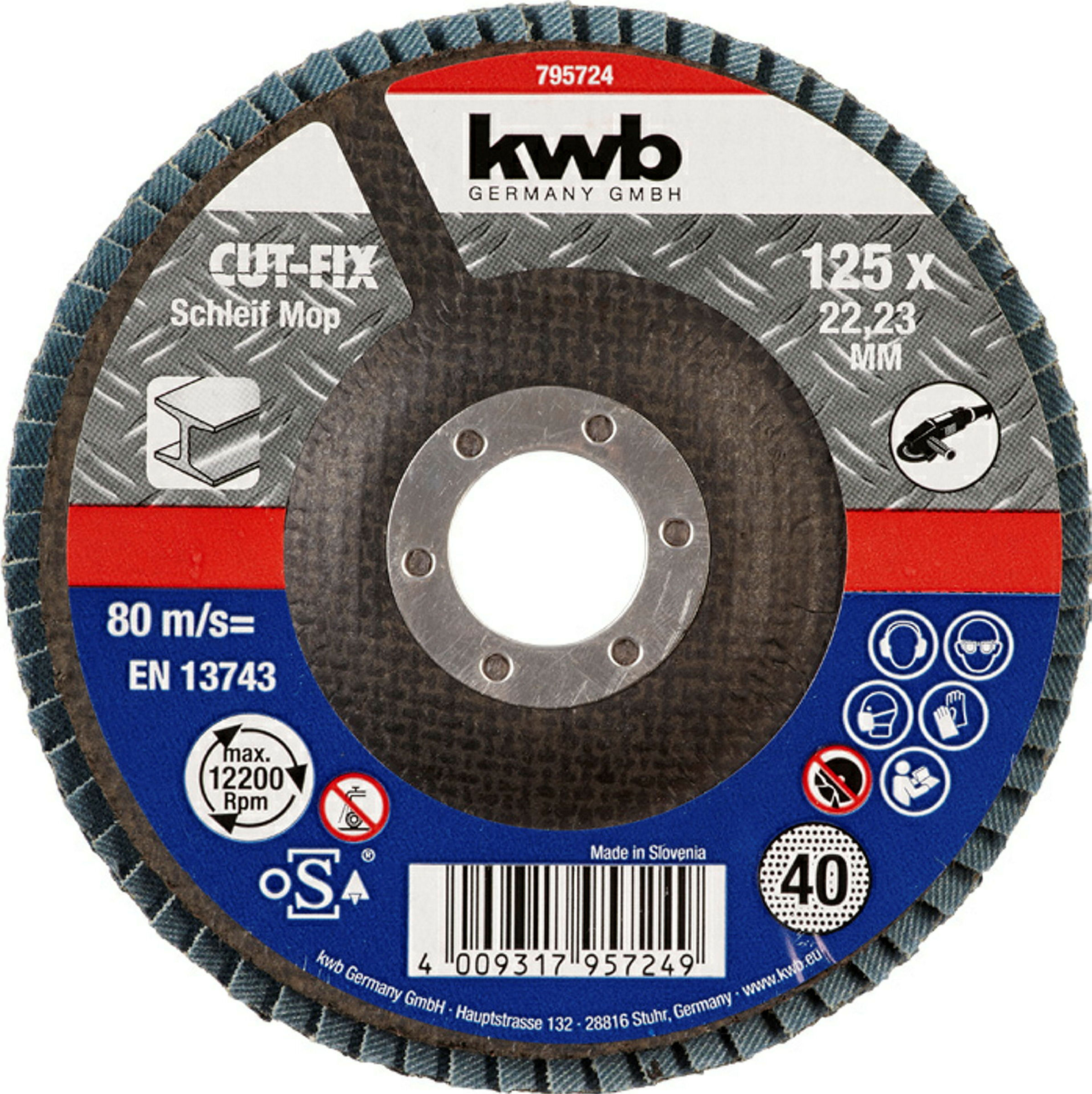 CUT-FIX® Schleifmop, Lamellenschleifteller, Metallbearbeitung, ø 125 mm