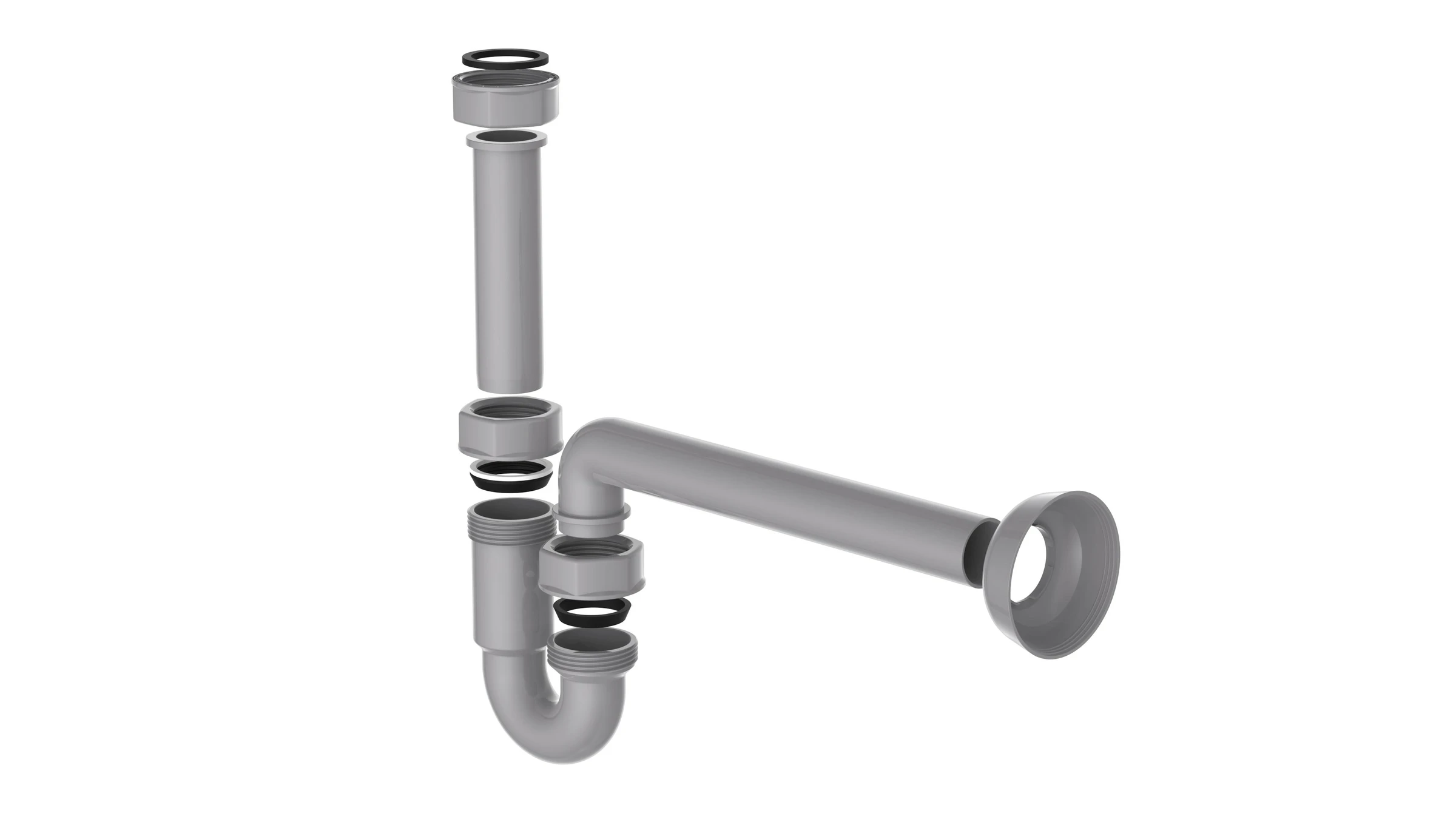 ECO-SAVE KS Röhrensiphon, Grau, 1 1/4'' x 32 mm