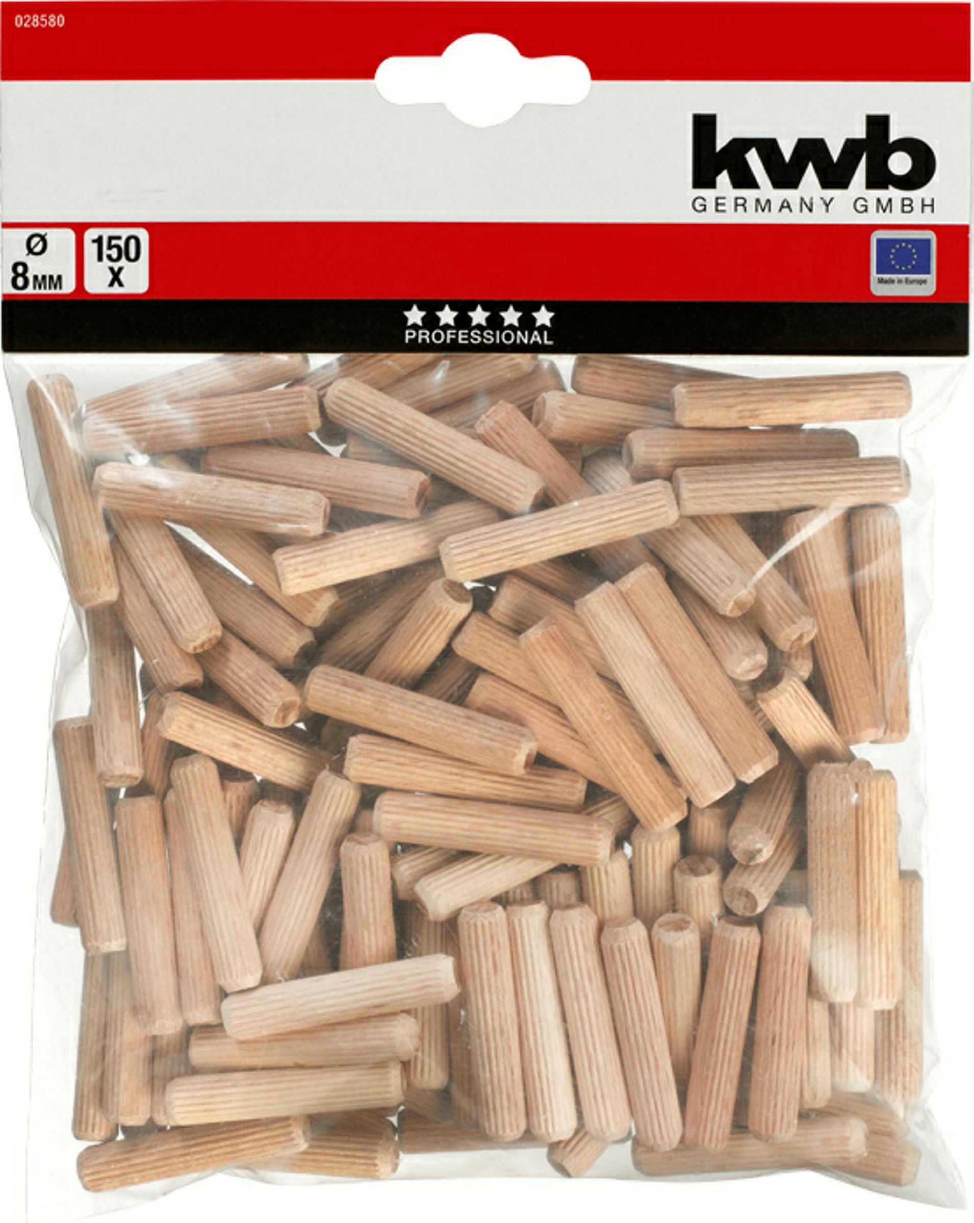 Holzdu bel, 8 x 40 mm, 150 Stk.