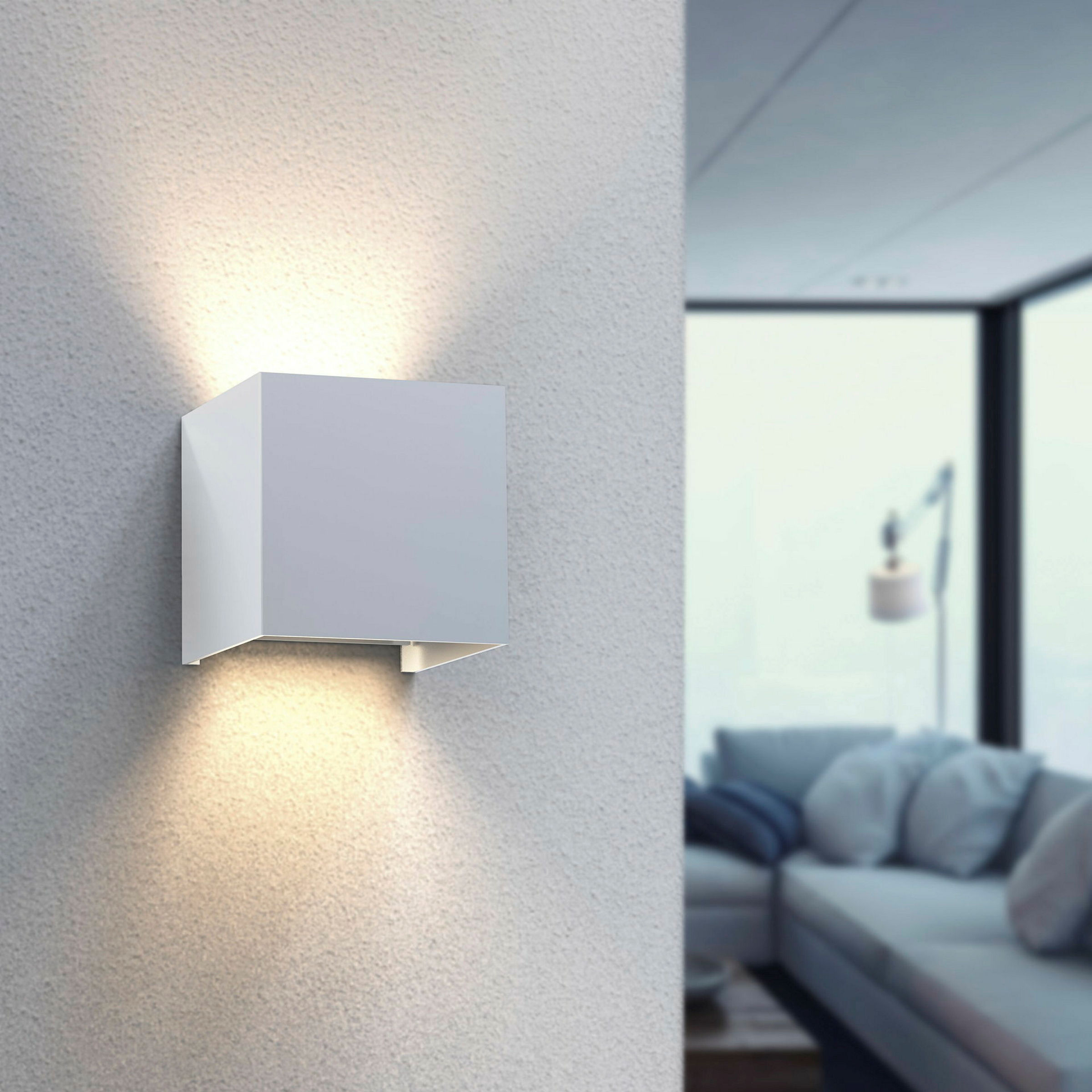 Hama LED Wandlampe für innen und außen, WLAN, App- u. Sprachsteuerung, Weiß