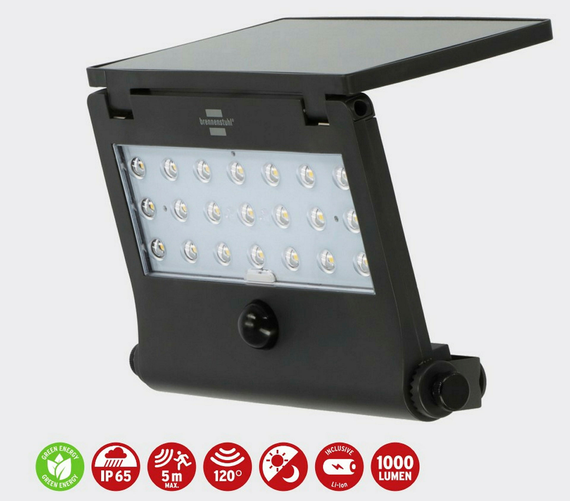 Solar LED Strahler SOL 1000 Pad mit Bewegungsmelder, 1000lm, IP65