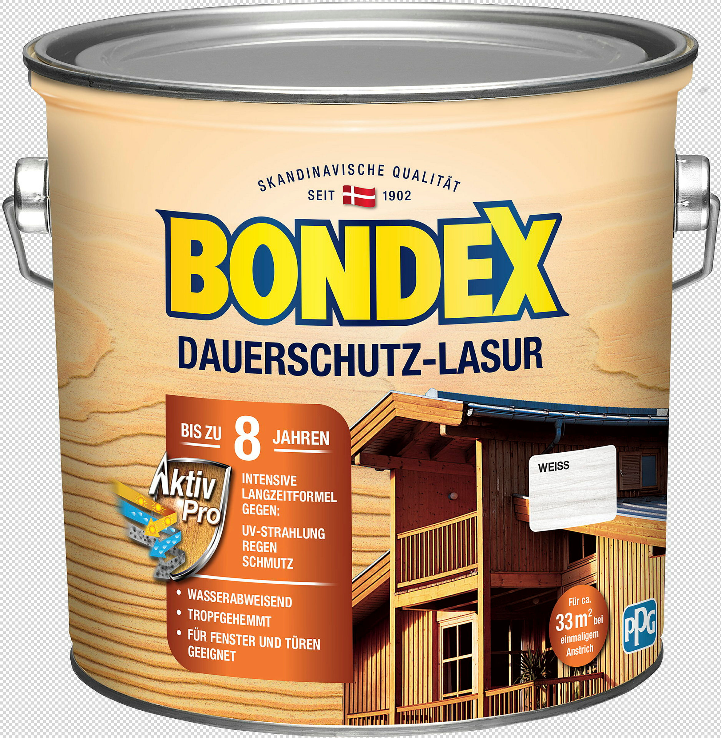 BONDEX Dauerschutz-Lasur Weiß 2,50l