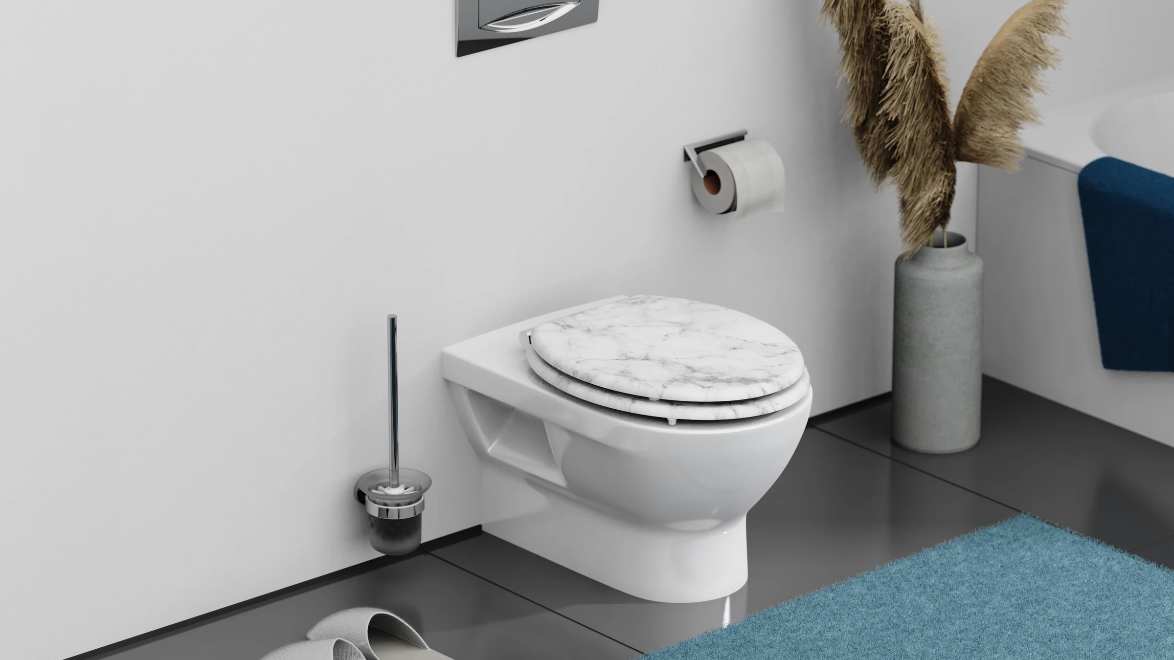 MDF WC-Sitz MARMOR STONE, mit Absenkautomatik