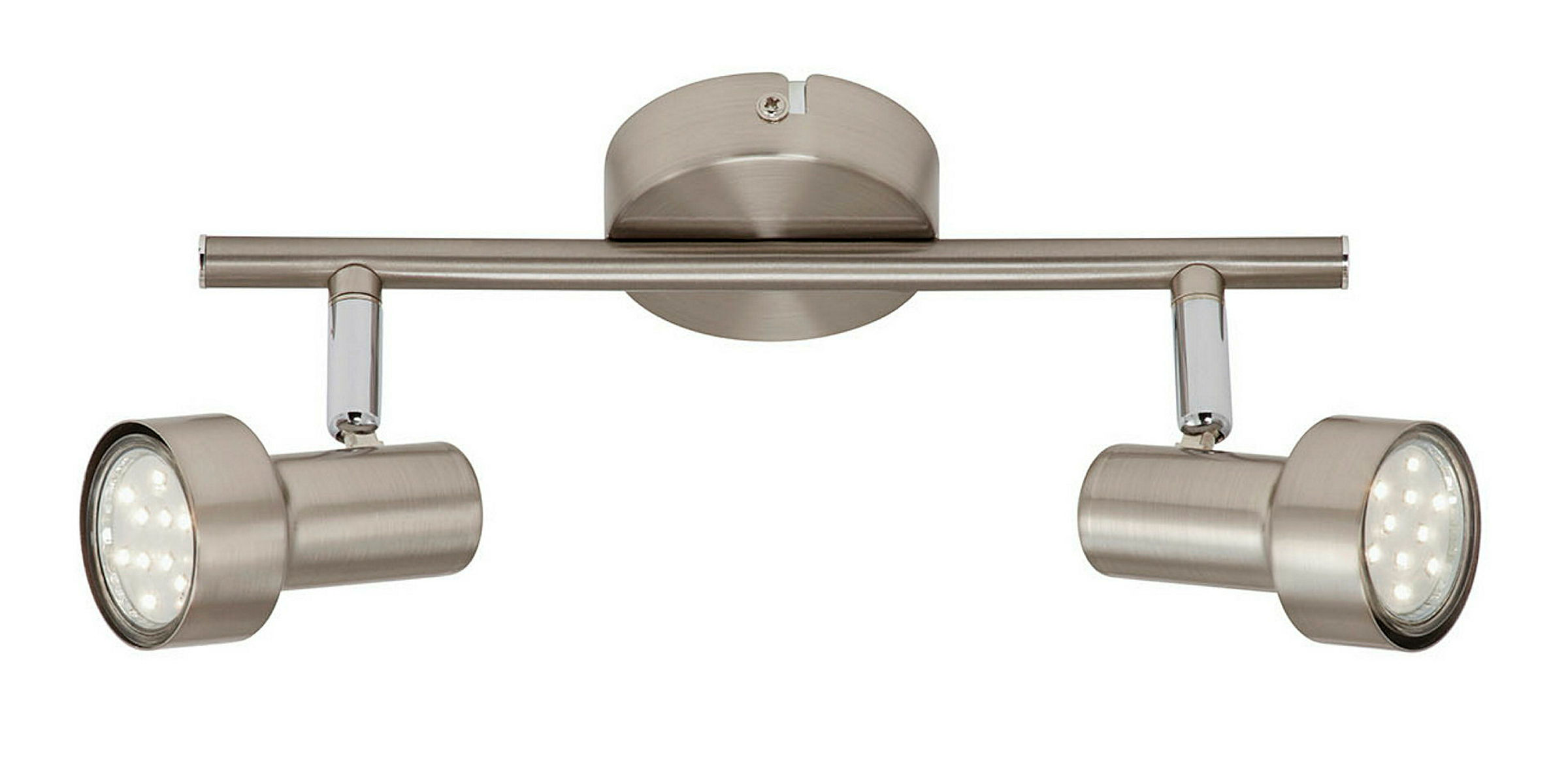 LED Deckenleuchte, matt-nickel, 2xLED/GU10/2,9W