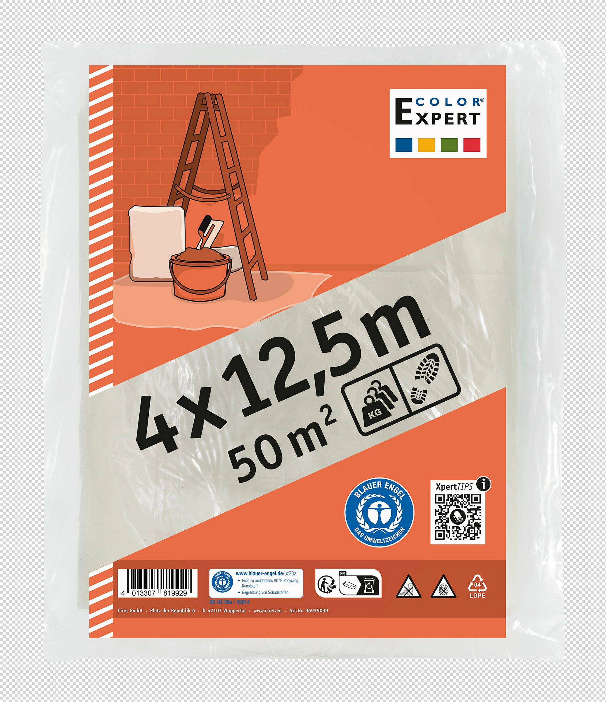 Bauplane Blauer Engel 4x12,5 m =50 qm transluzent