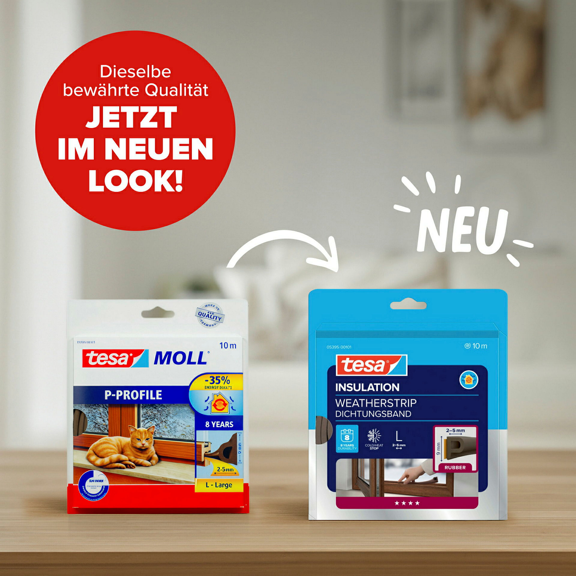 tesamoll® P-Profil braun, für Spalten von 2-5mm