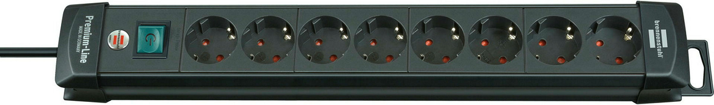 Premium-Line 8fach schwarz *DE* 3m H05VV-F3G1,5 mit Schalter