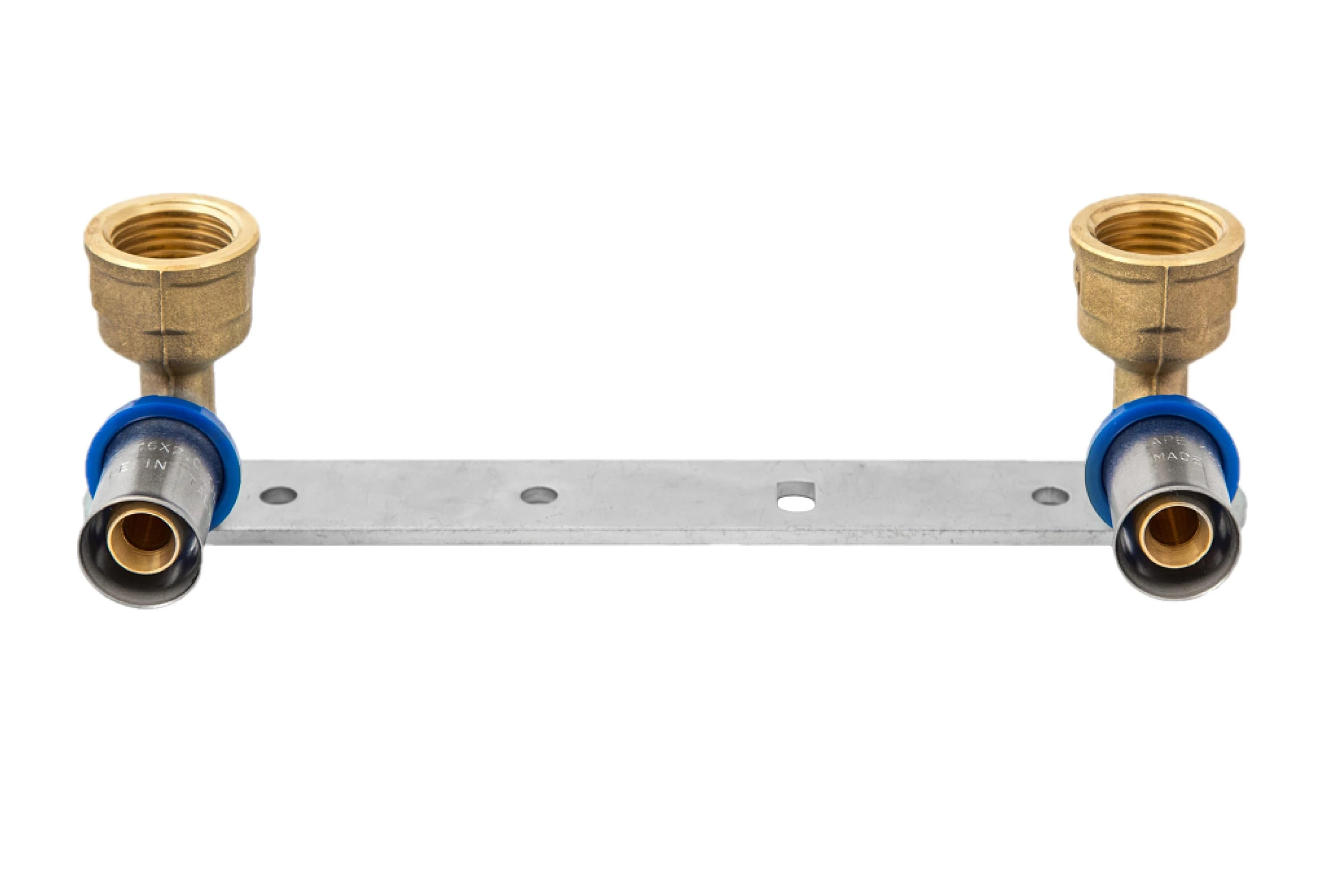MS Montageeinheit, blank, 16 mm x 1/2''IG, Stichmaß 153 mm, Pressfitting fü