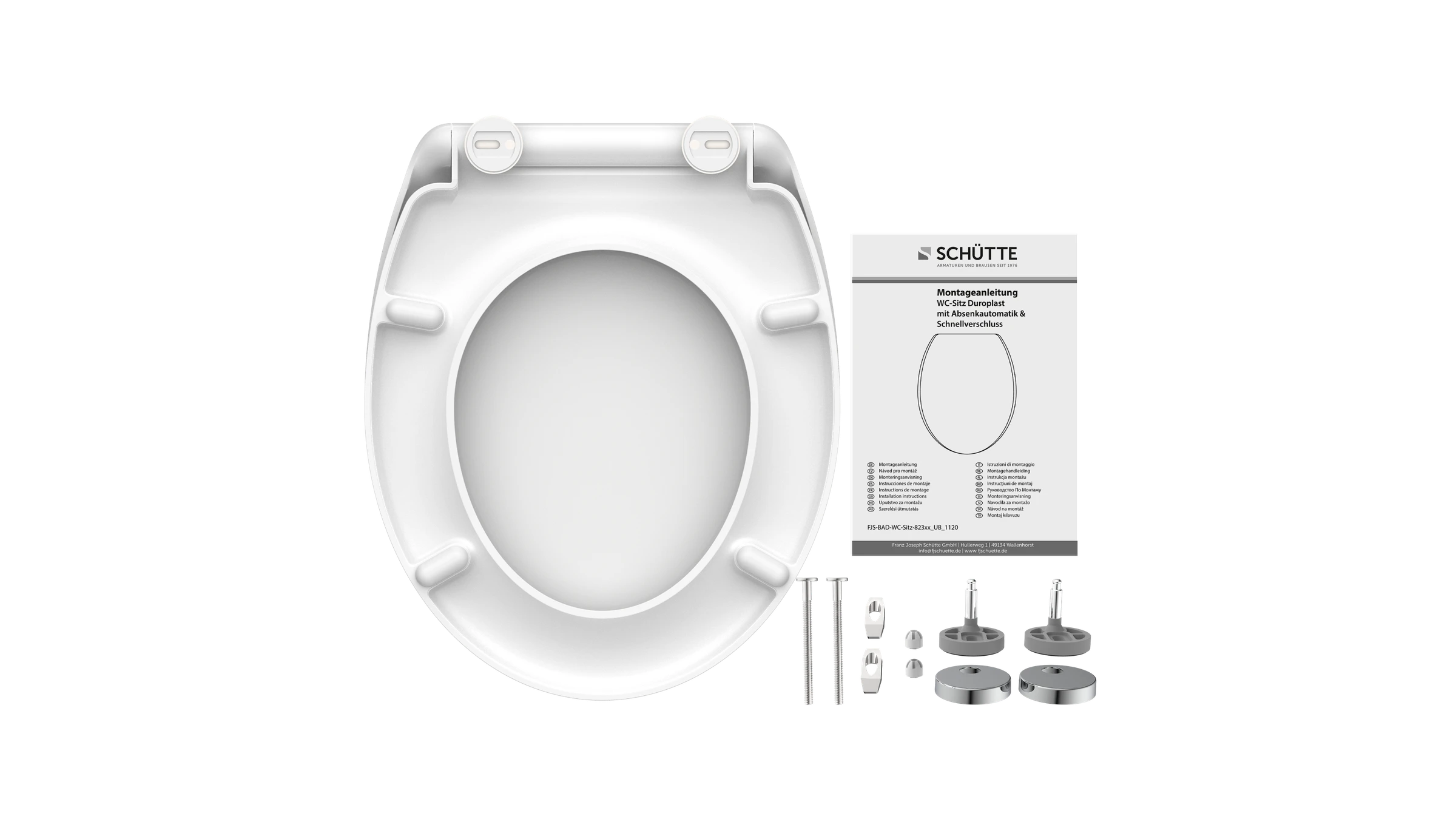 Duroplast WC-Sitz WHITE, mit Absenkautomatik und Schnellverschluss