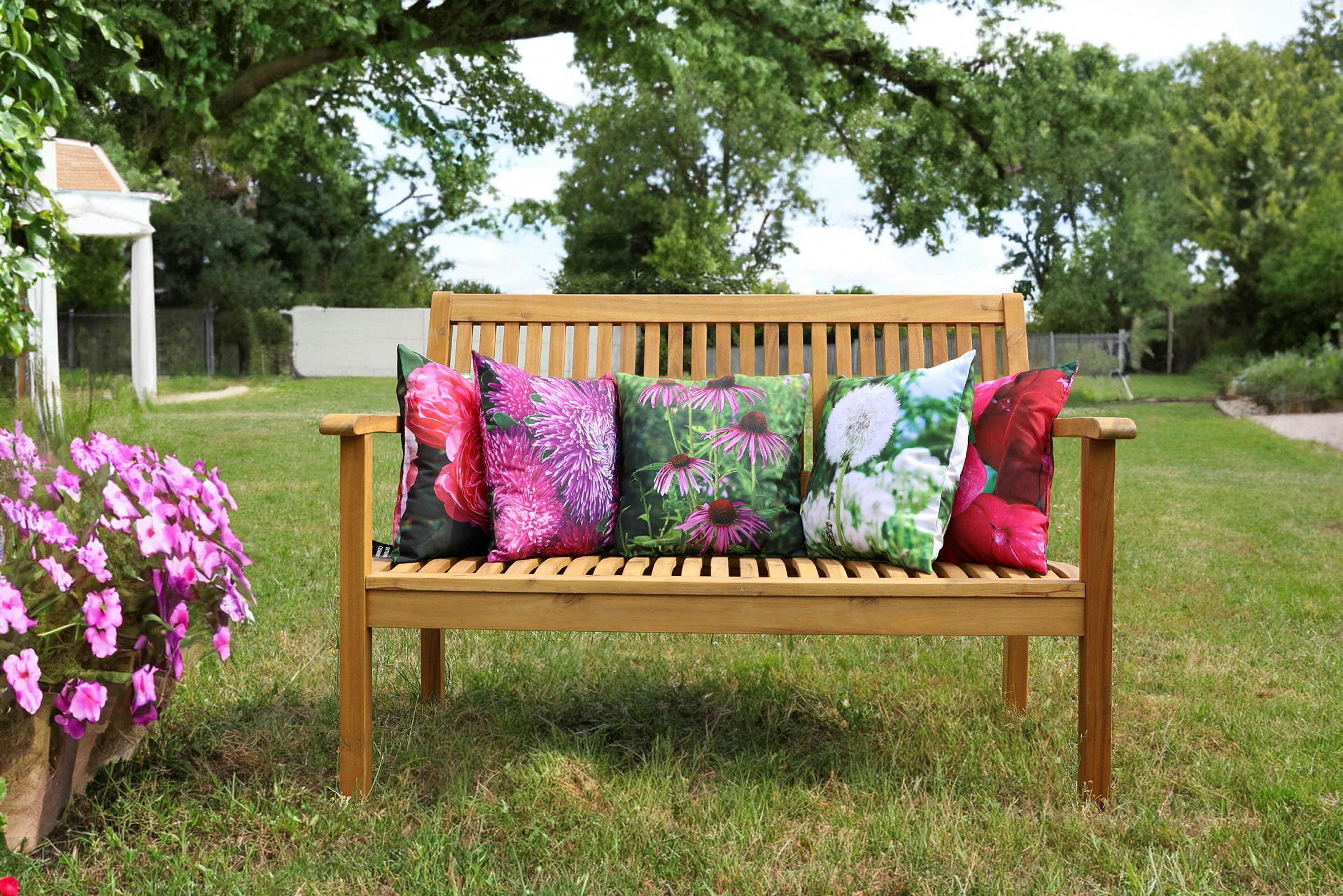 Outdoor Kissen Blume lila S sort.
