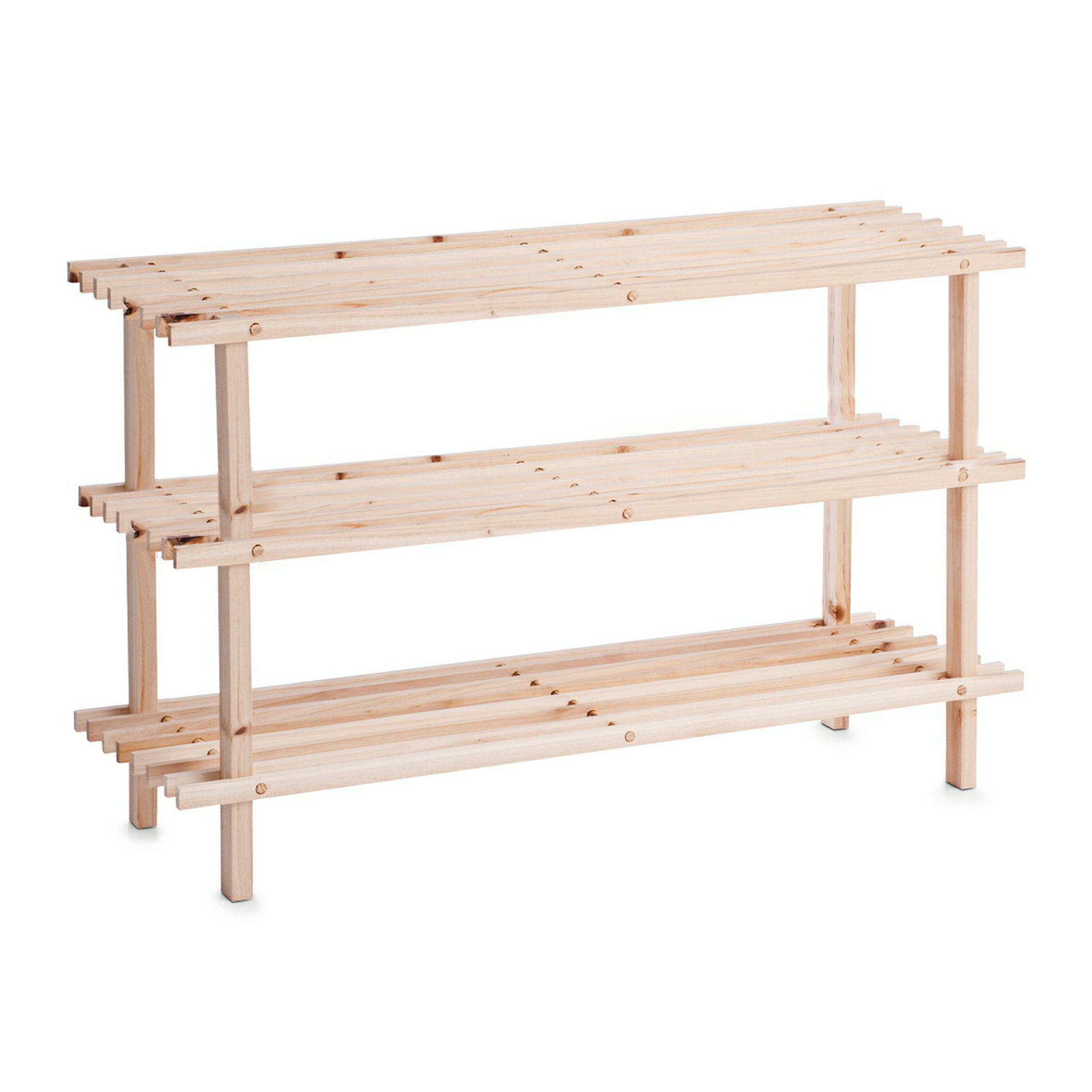 Schuhbank Kiefer, 3 Ablagen 80x26x51 cm