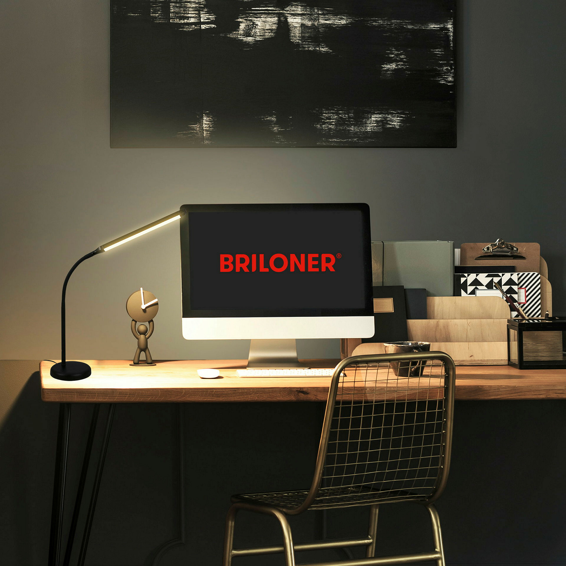 LED Tischleuchte, schwarz, 1xLED-Platine/6W