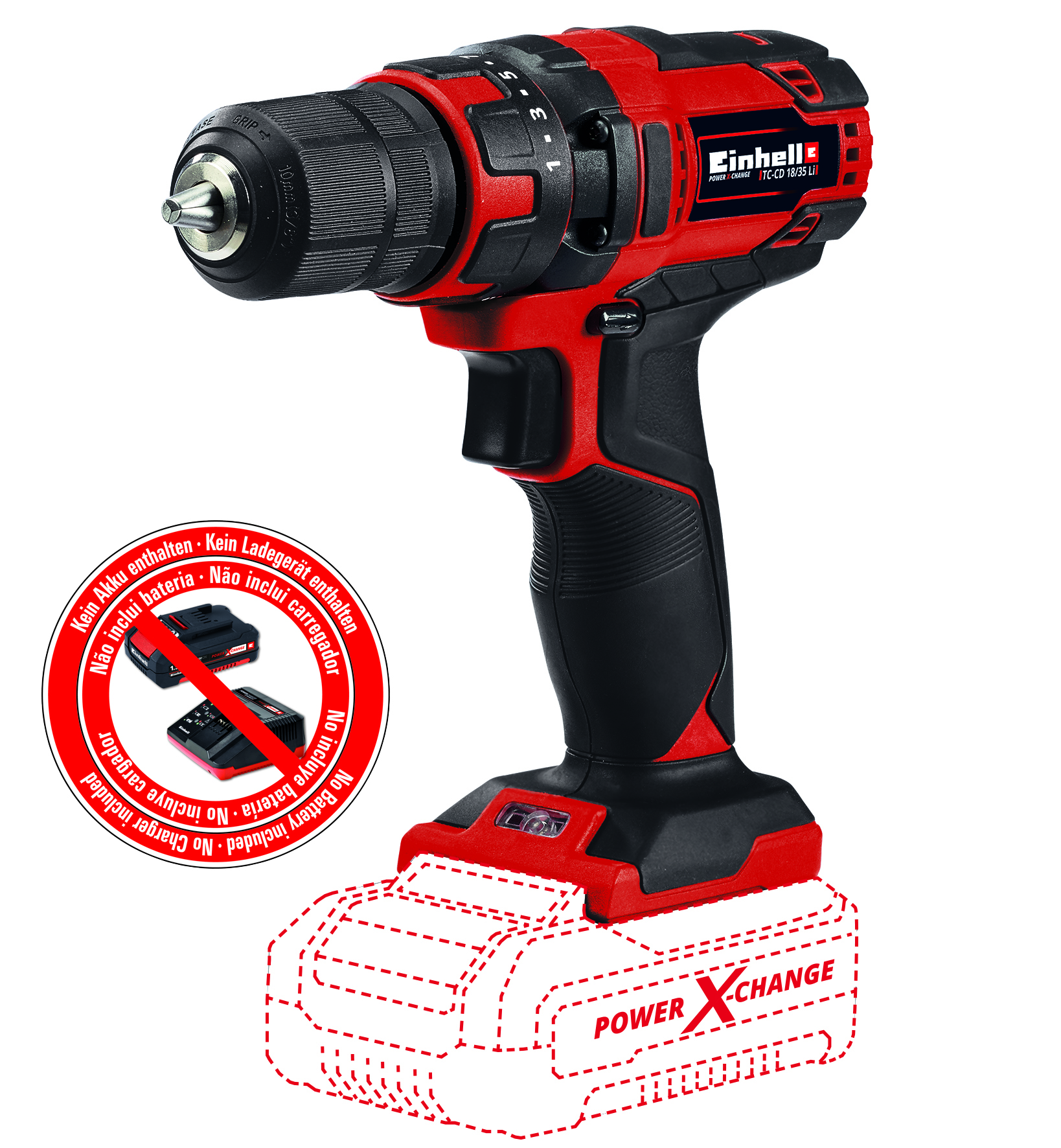 Einhell Classic TC-CD 18/35 Li - Solo Akku-Bohrschrauber