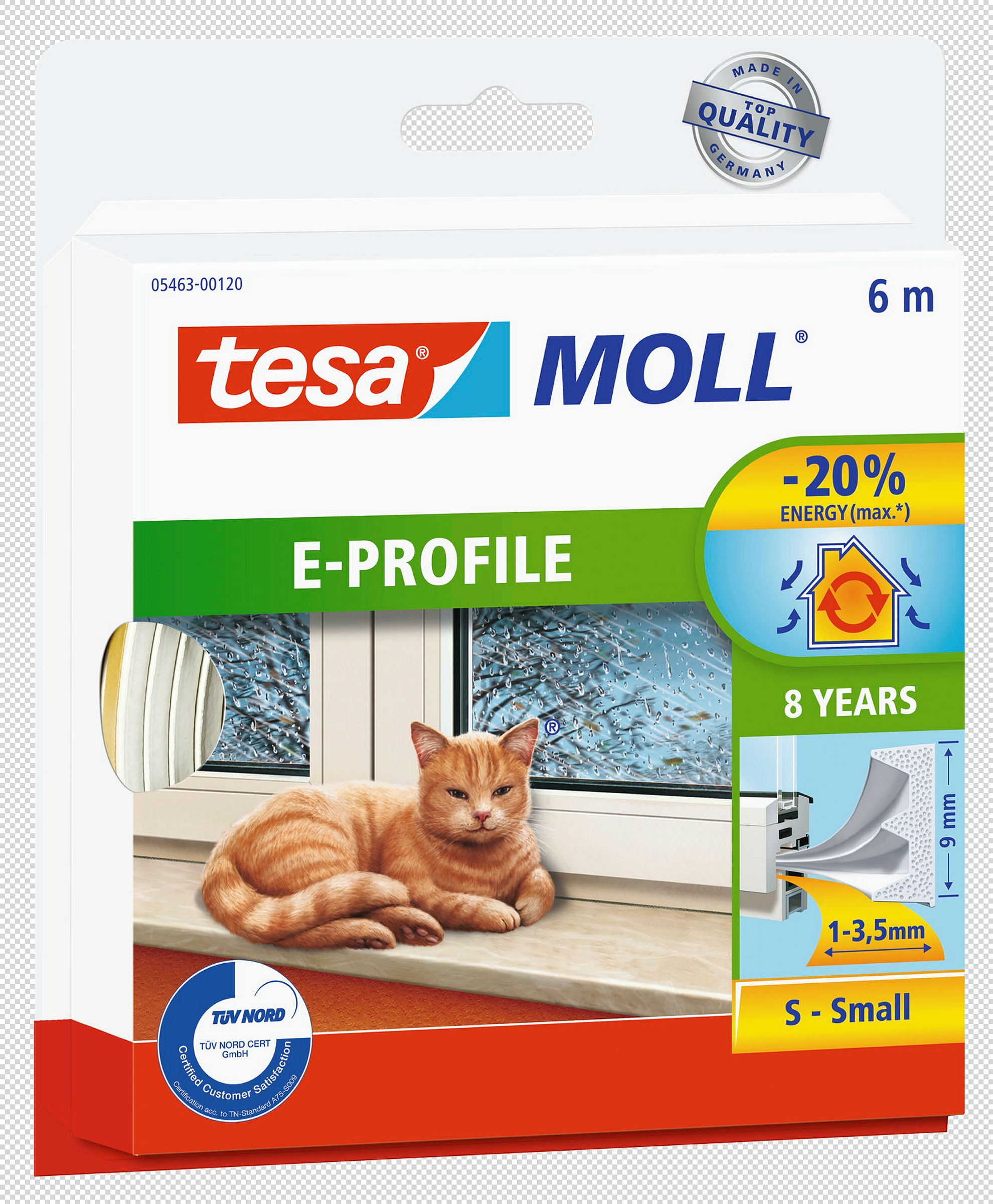 tesamoll® E-Profil weiß, für Spaltenm von 1-3,5mm