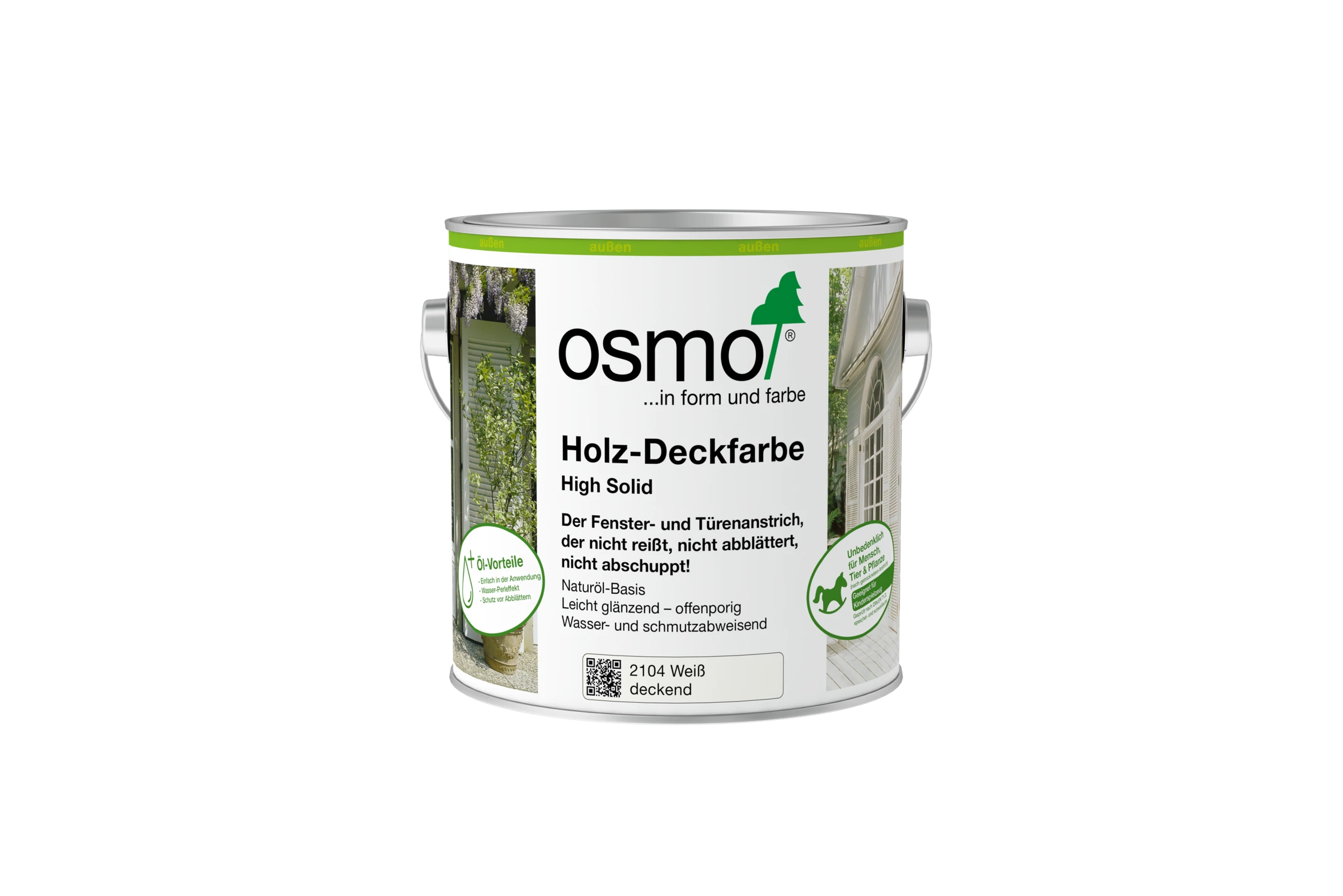 2104 Holz-Deckfarbe Weiß 2,5L