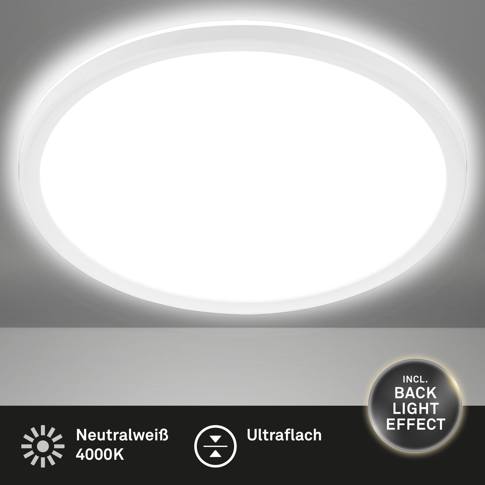 Ultraflaches LED Panel mit LED Backlight,weiß, 1xLED/18W